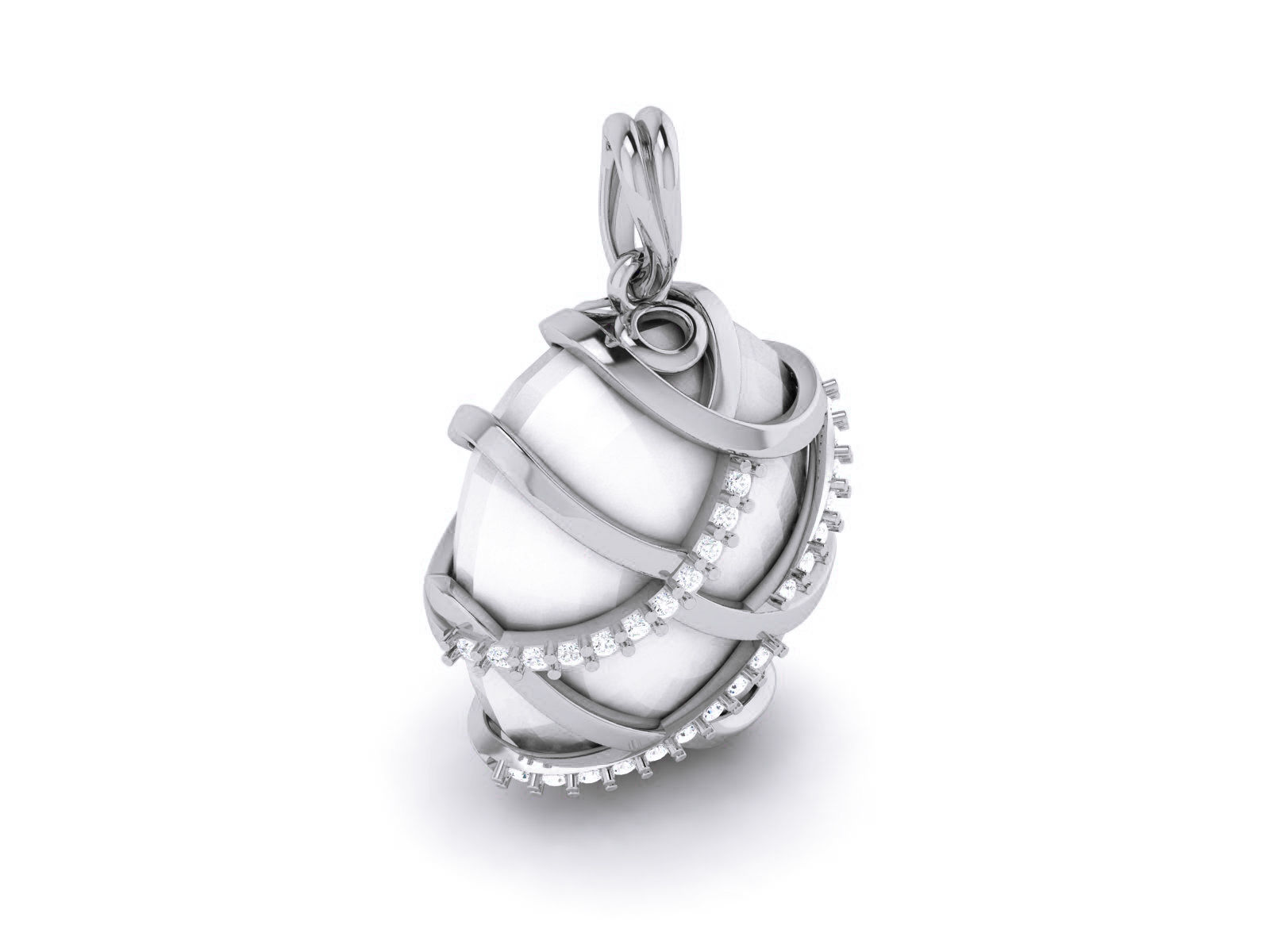 Women pearl pendant 3dm render detail 3D print model_2