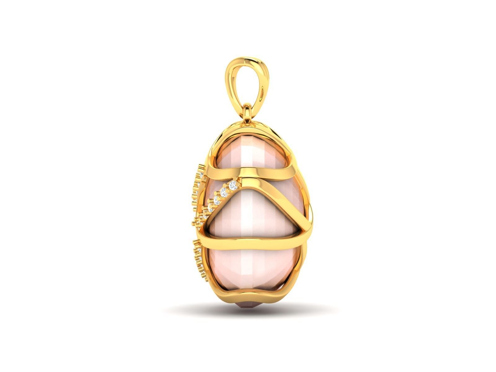 Women pearl pendant 3dm render detail 3D print model_16