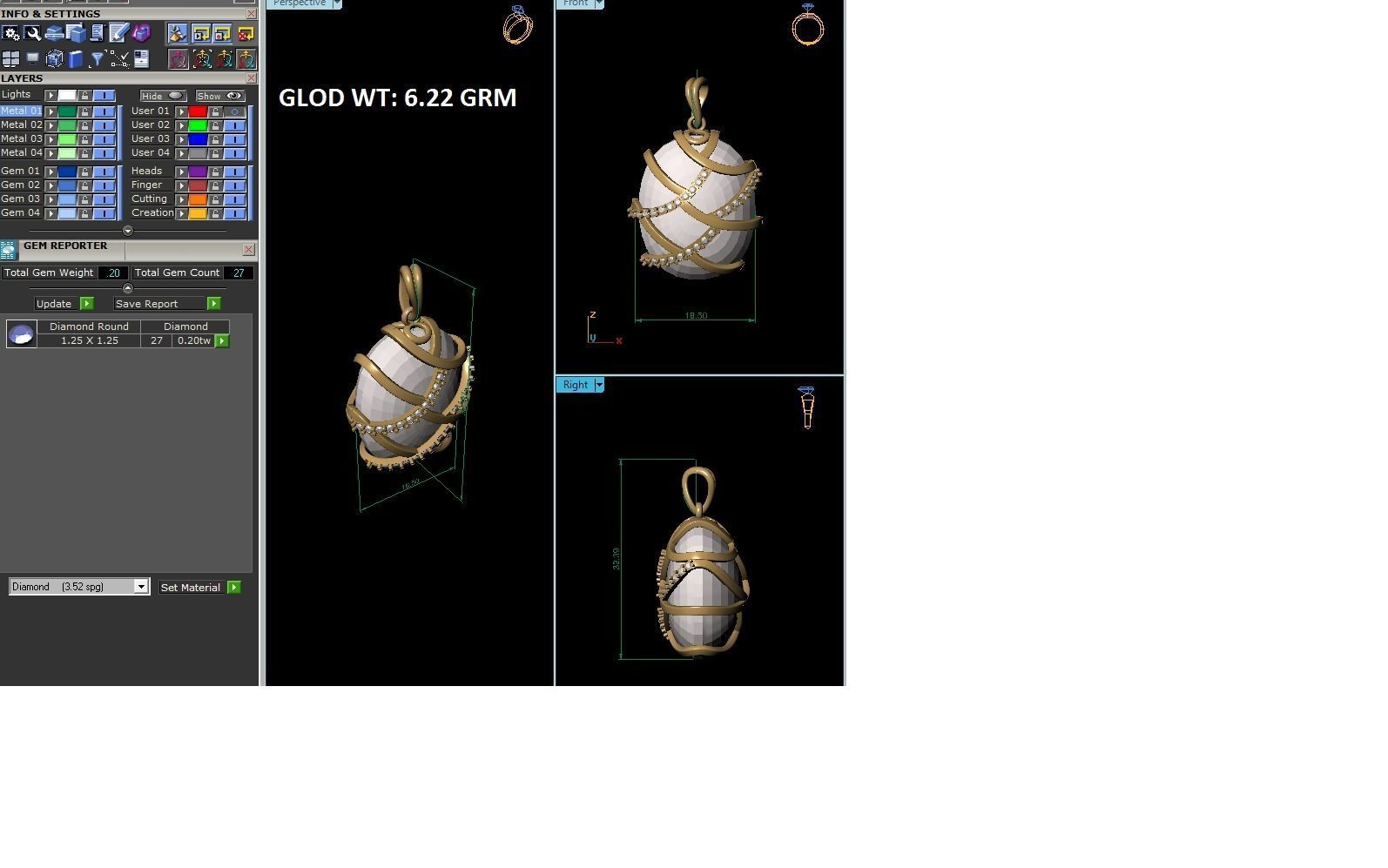 Women pearl pendant 3dm render detail 3D print model_19