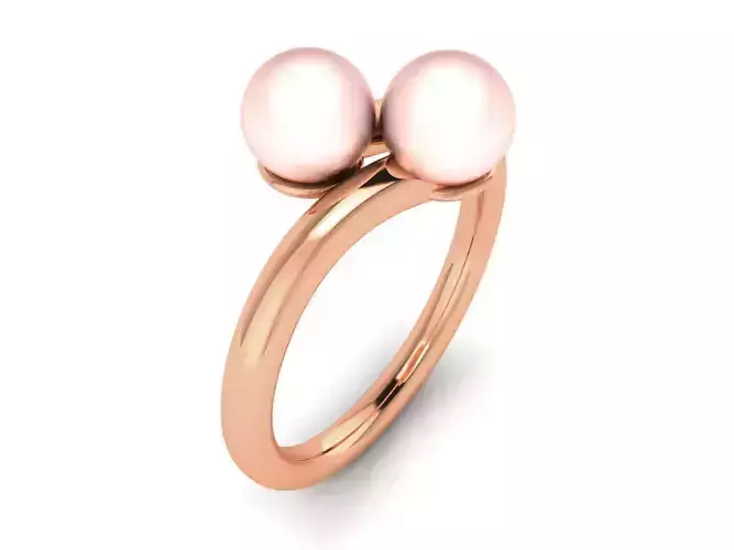 Women Pearl Ring 3dm render details