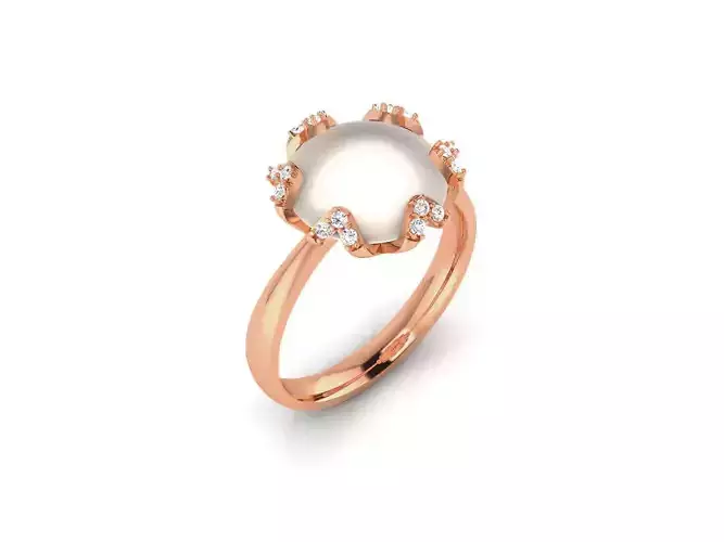Women Pearl Ring 3dm render details 3D print model