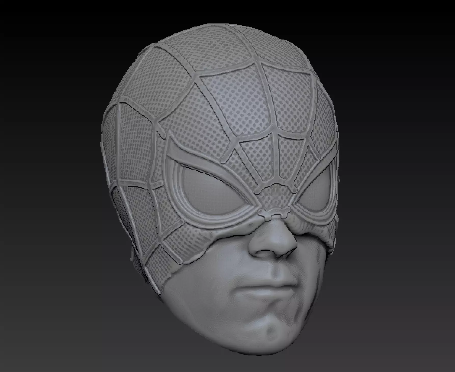 spiderman half mask tom holland headsculpt 3D print model_0
