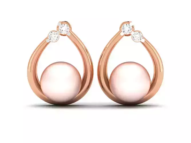 Pearl High Jewelry Diamond Earrings 3dm renders details