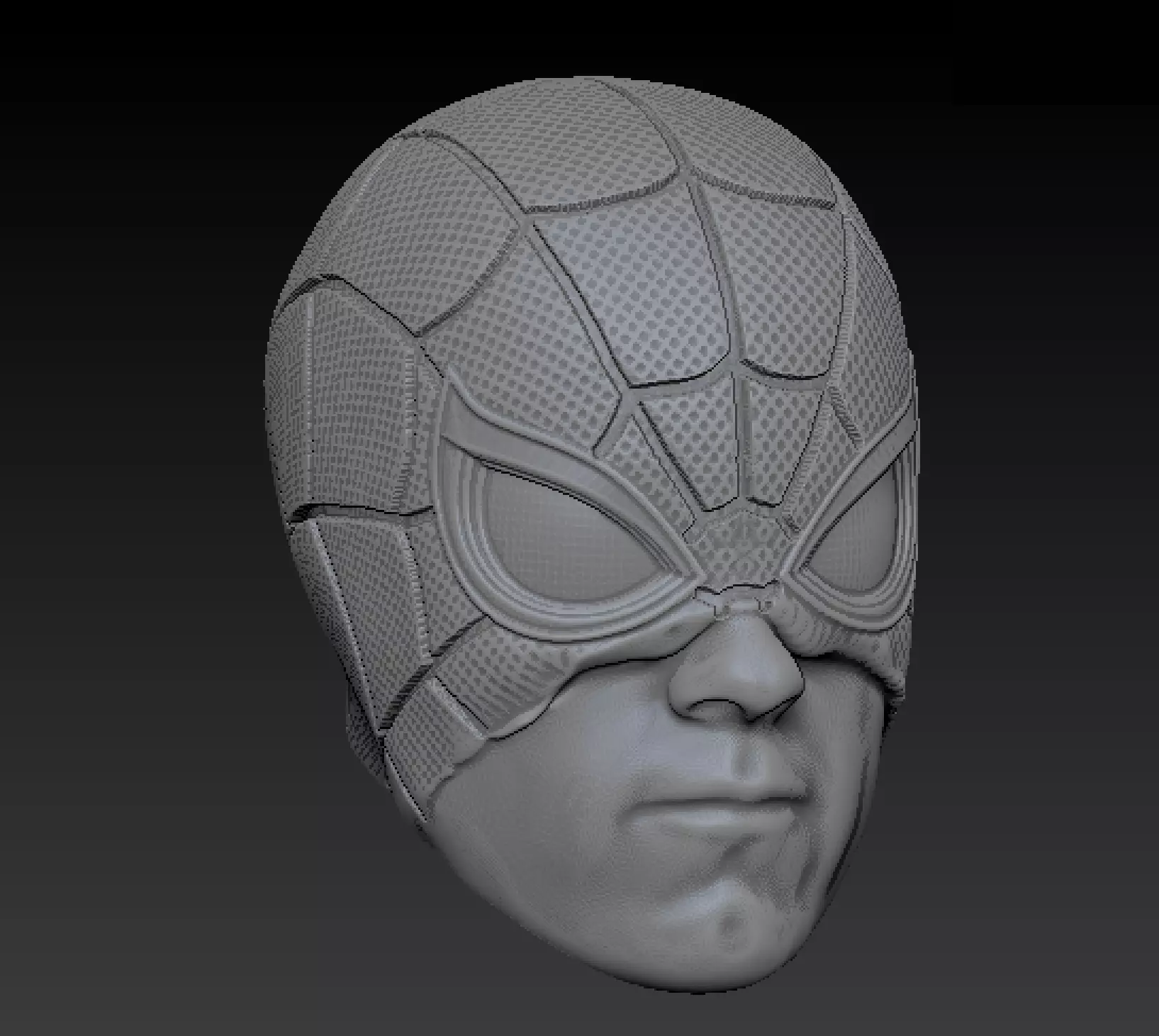 spiderman half mask tom holland headsculpt 3D print model v2 3D print model_0