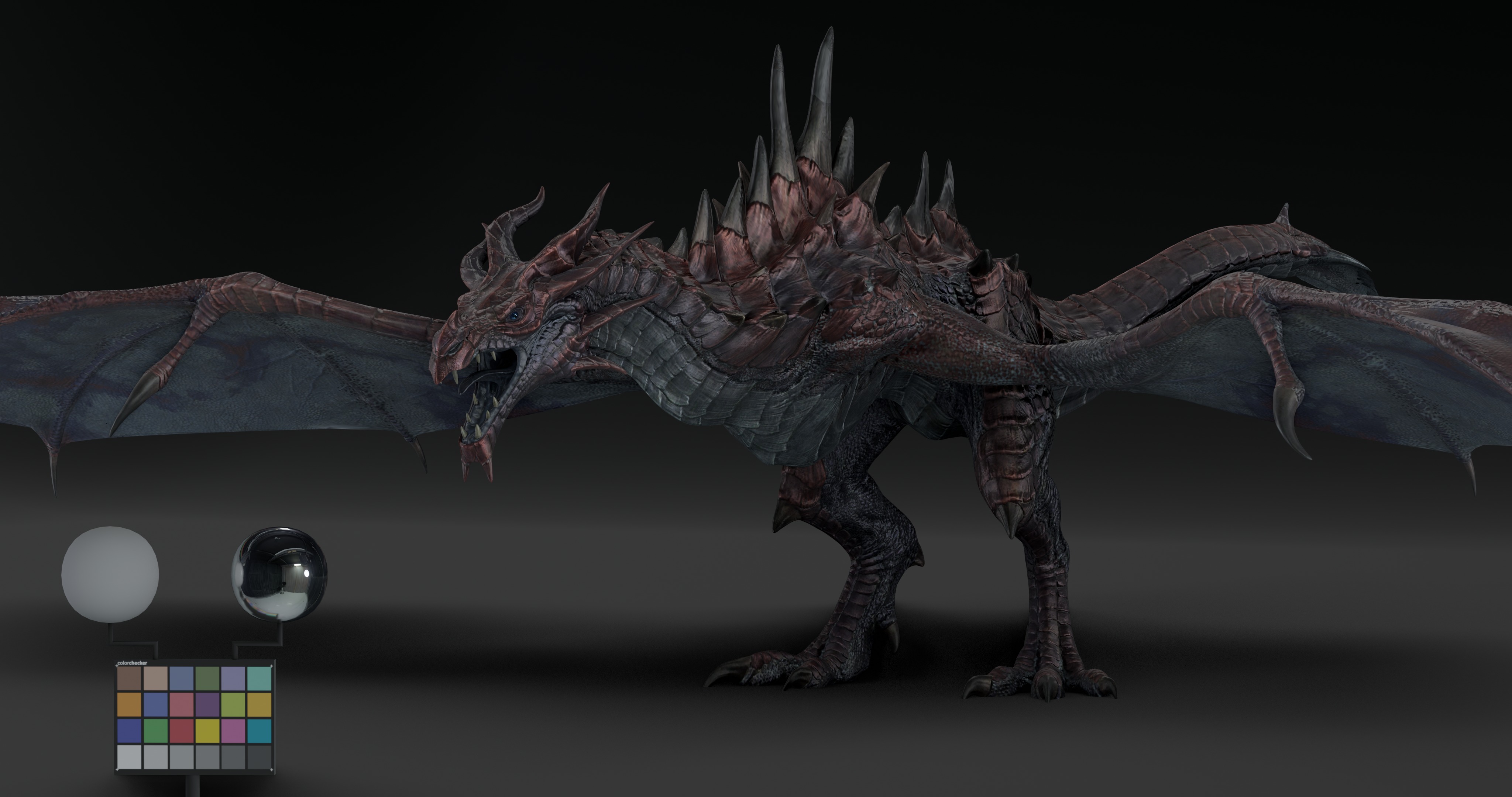 Legendary Volcanic Dragon - Rigged 3D model_11