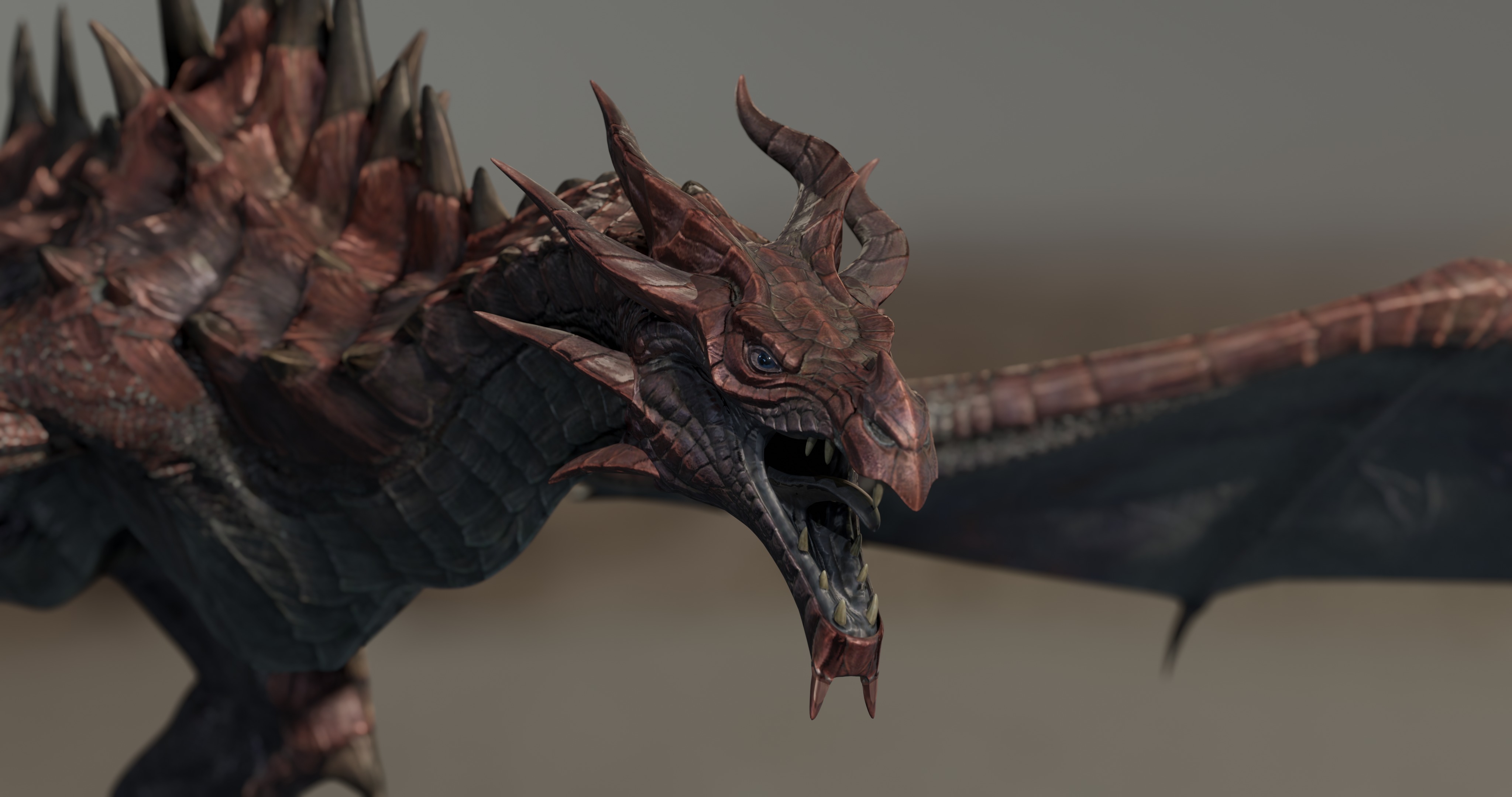 Legendary Volcanic Dragon - Rigged 3D model_21