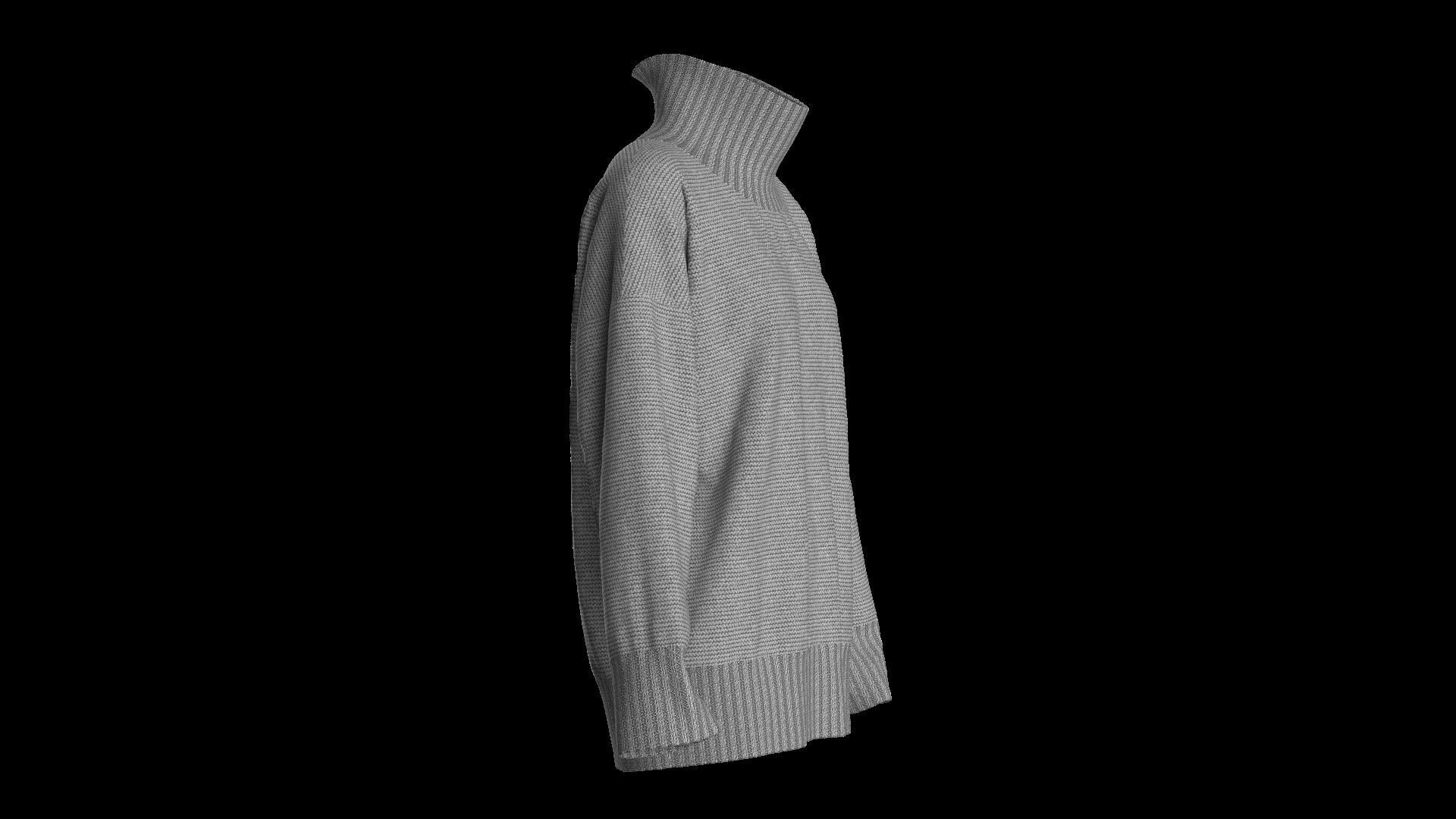 Female knit long sleeve  3D model_3