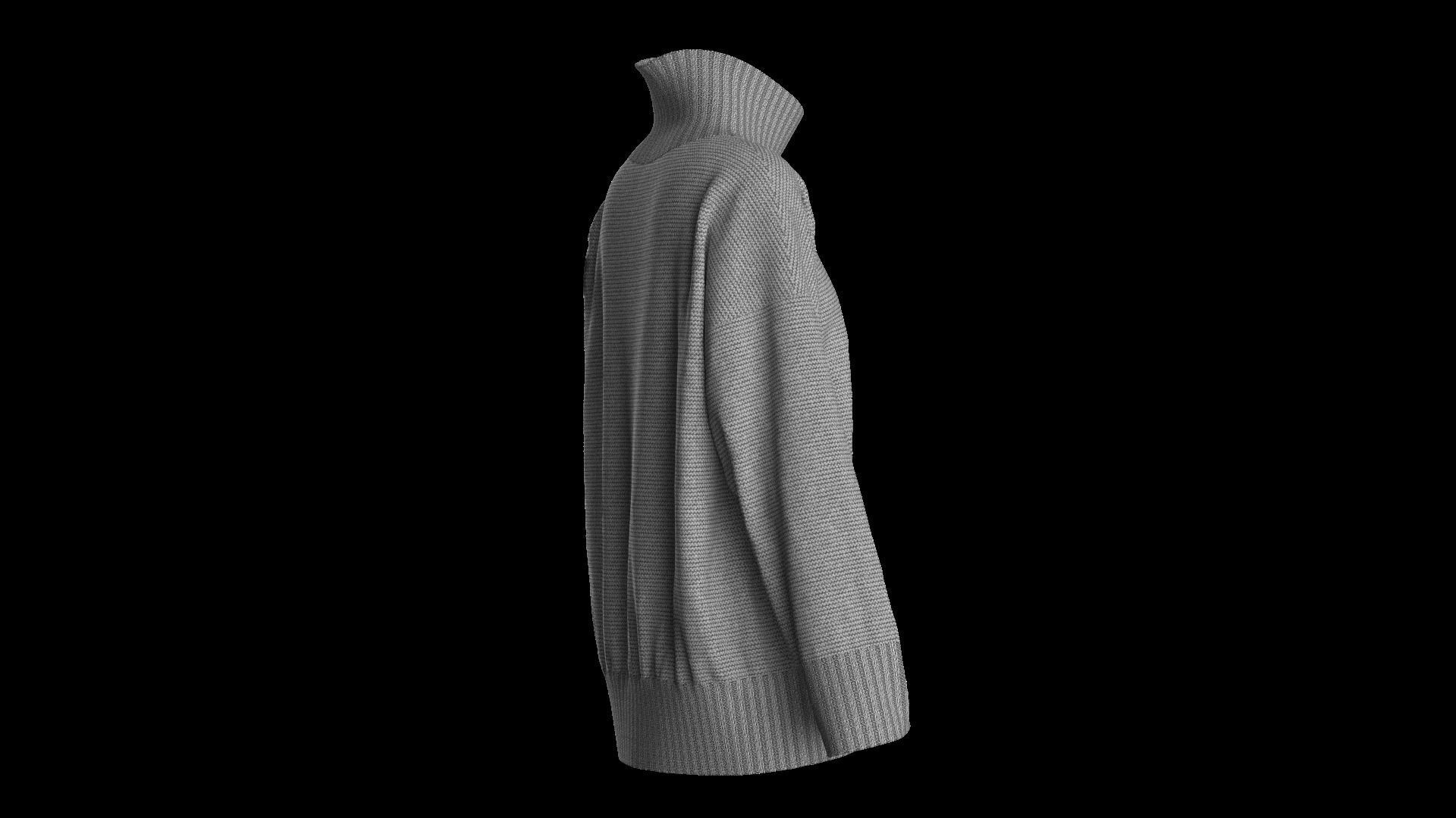 Female knit long sleeve  3D model_5