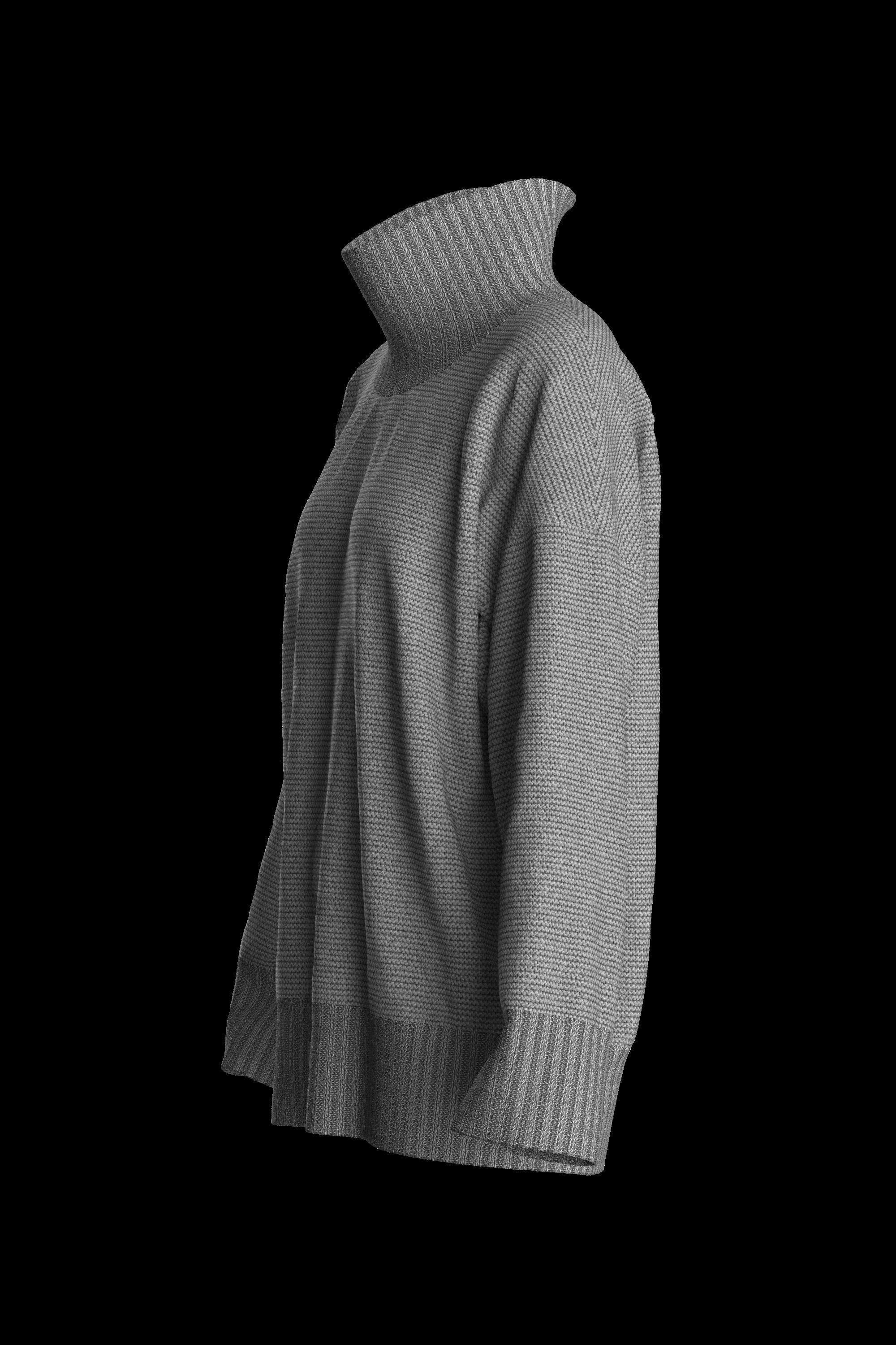 Female knit long sleeve  3D model_12
