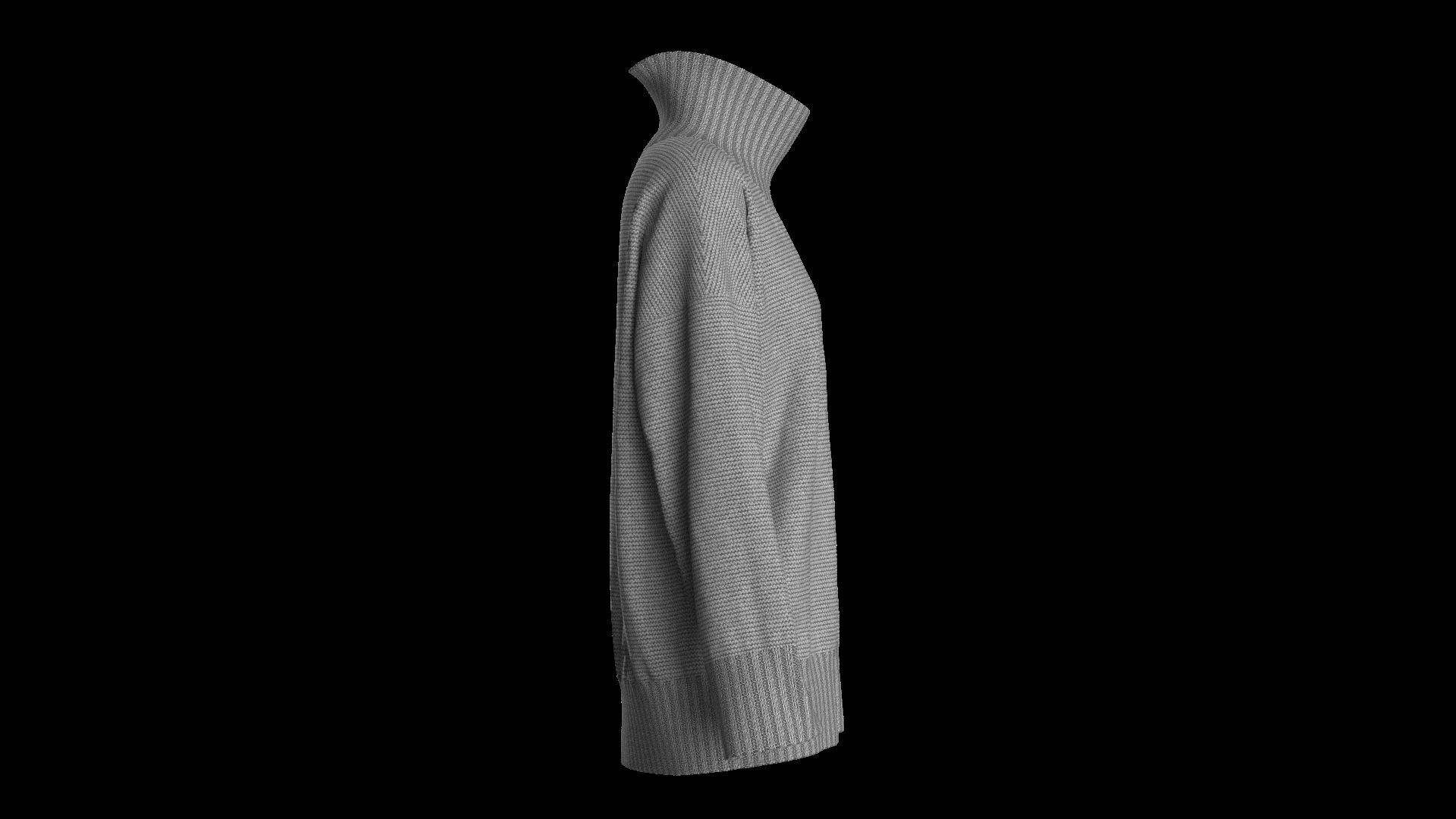 Female knit long sleeve  3D model_4