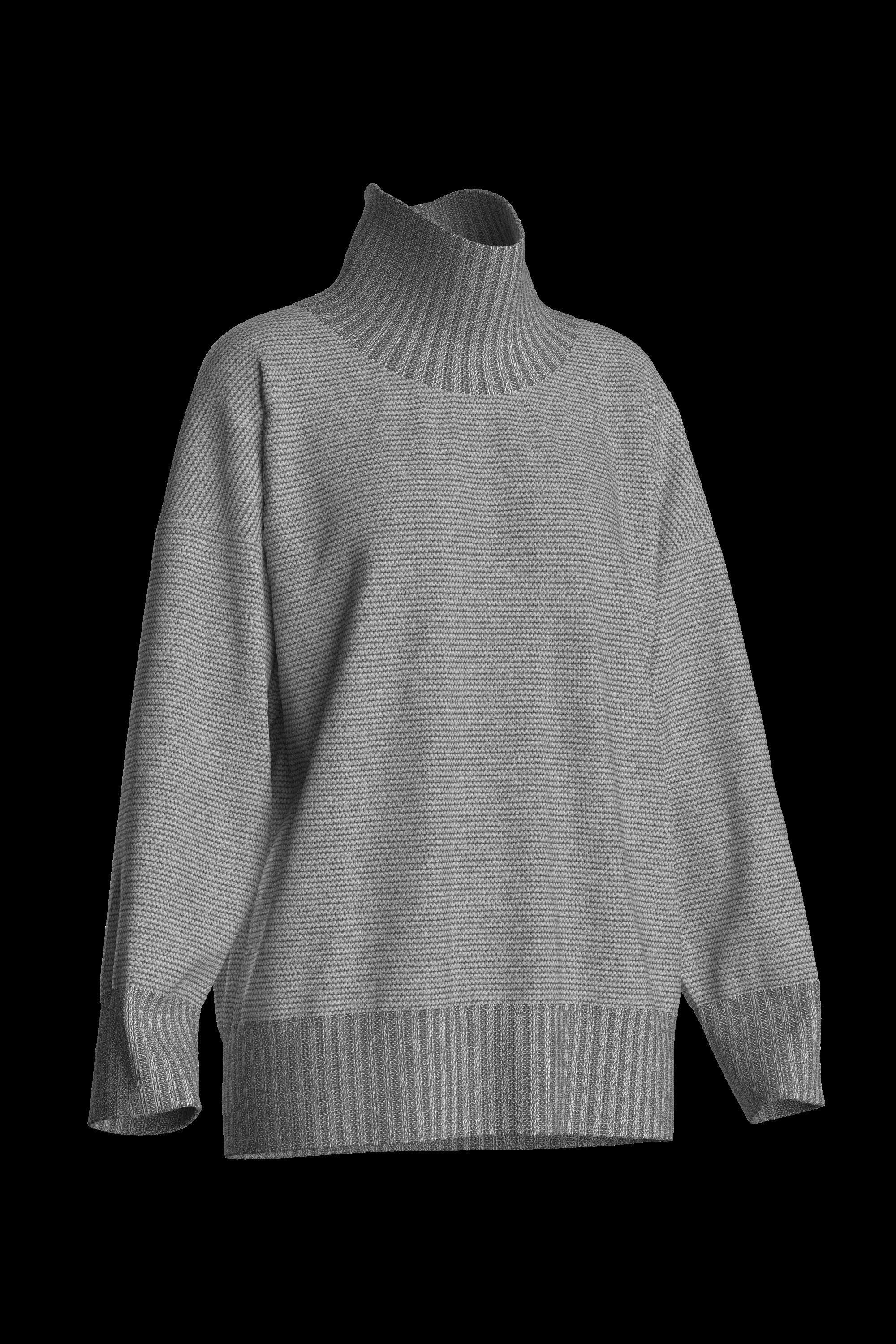 Female knit long sleeve  3D model_8