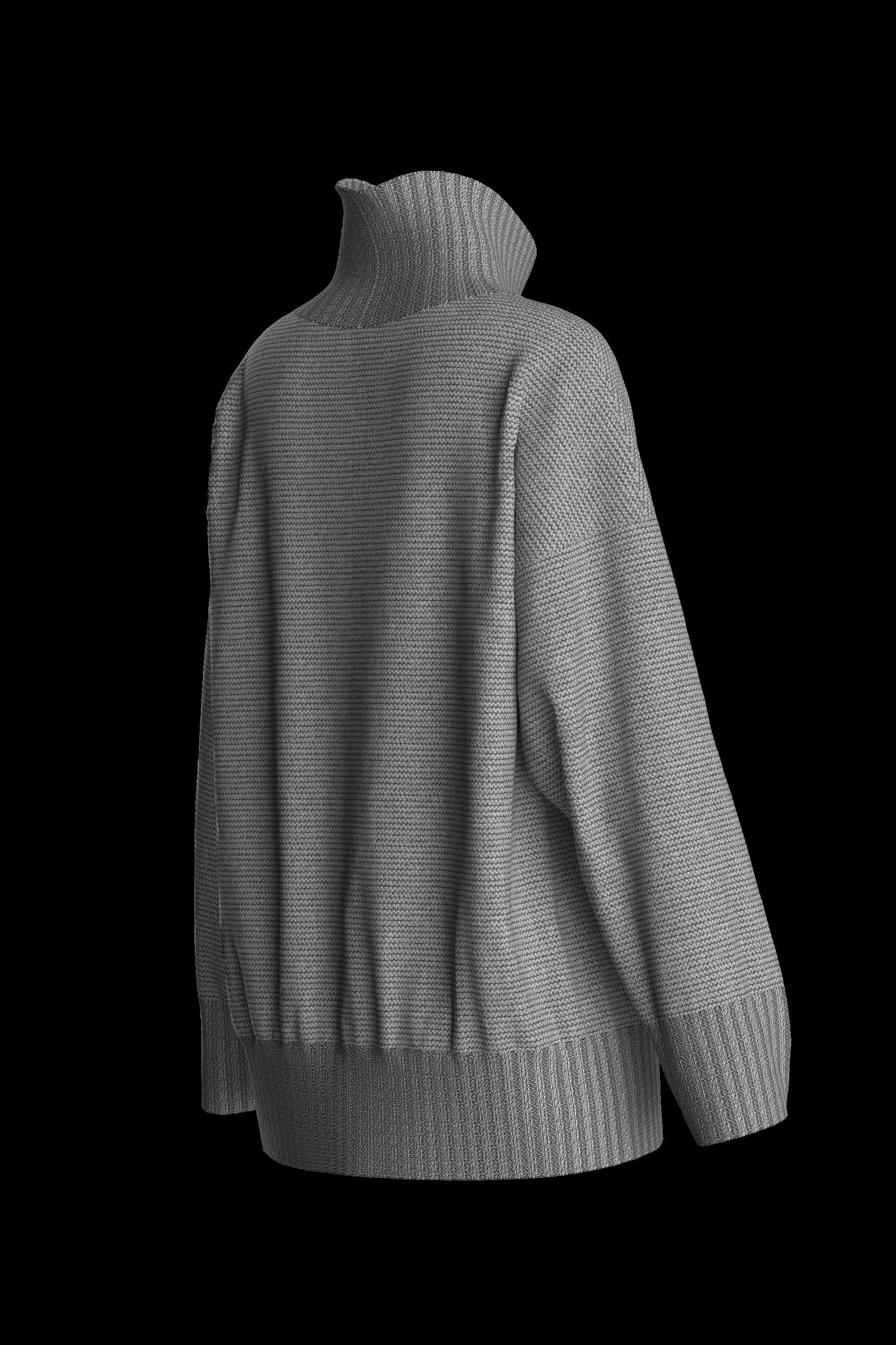 Female knit long sleeve  3D model_19