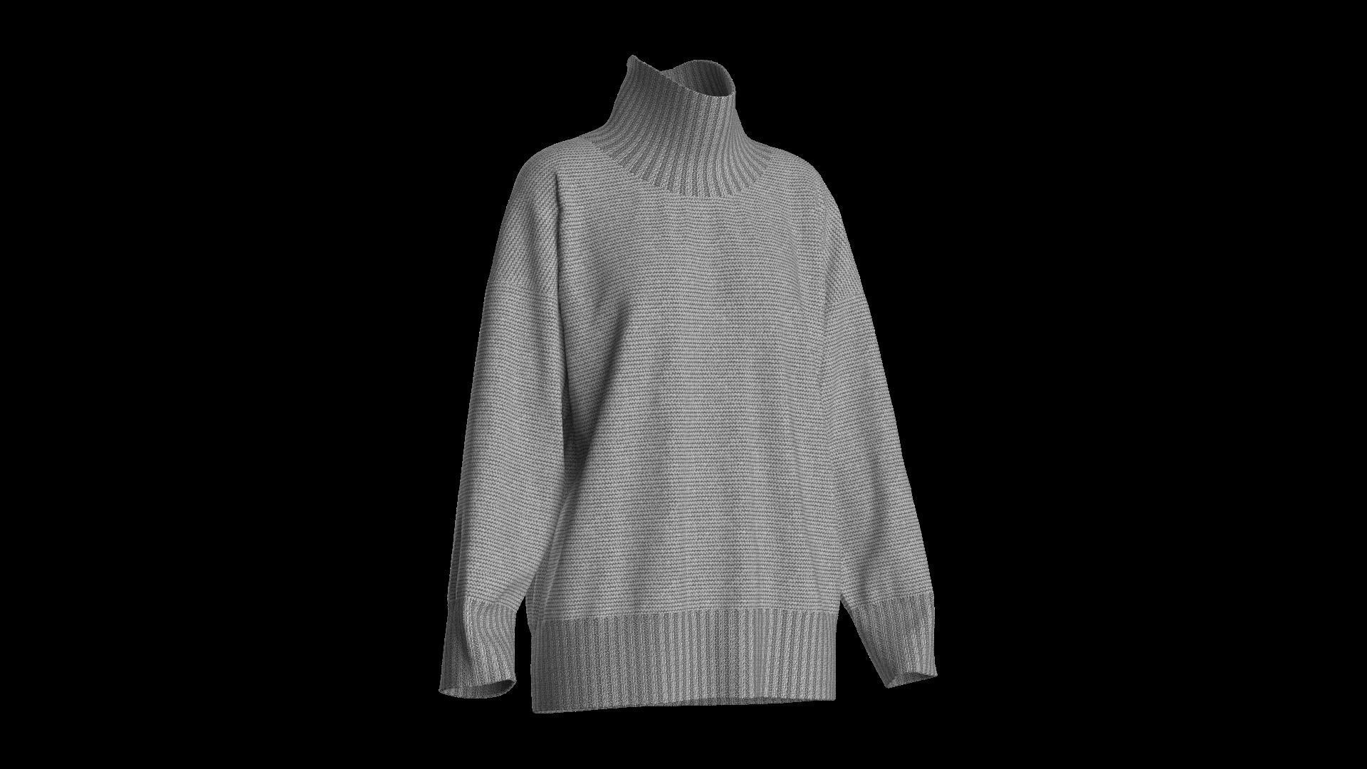 Female knit long sleeve  3D model_1
