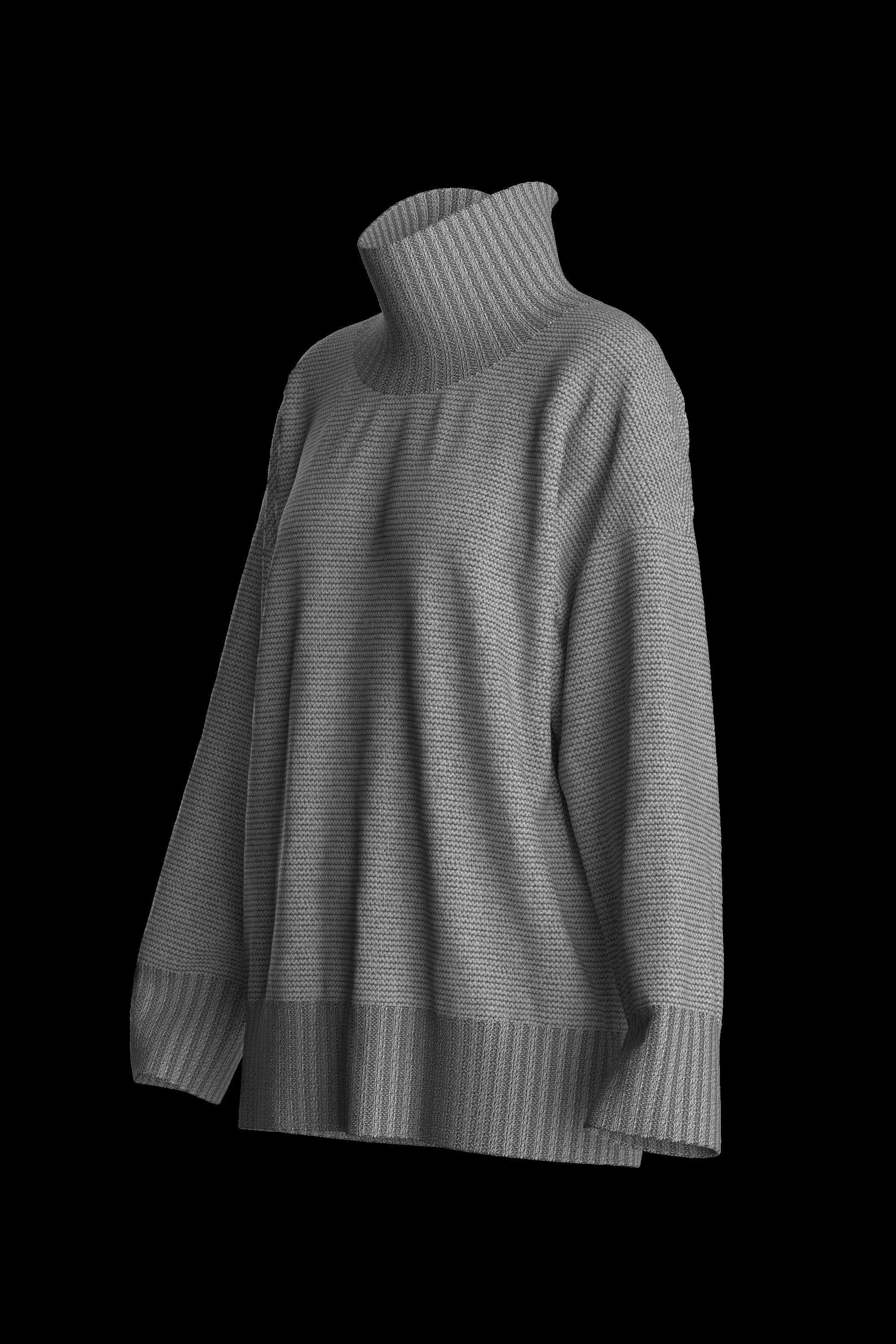 Female knit long sleeve  3D model_13