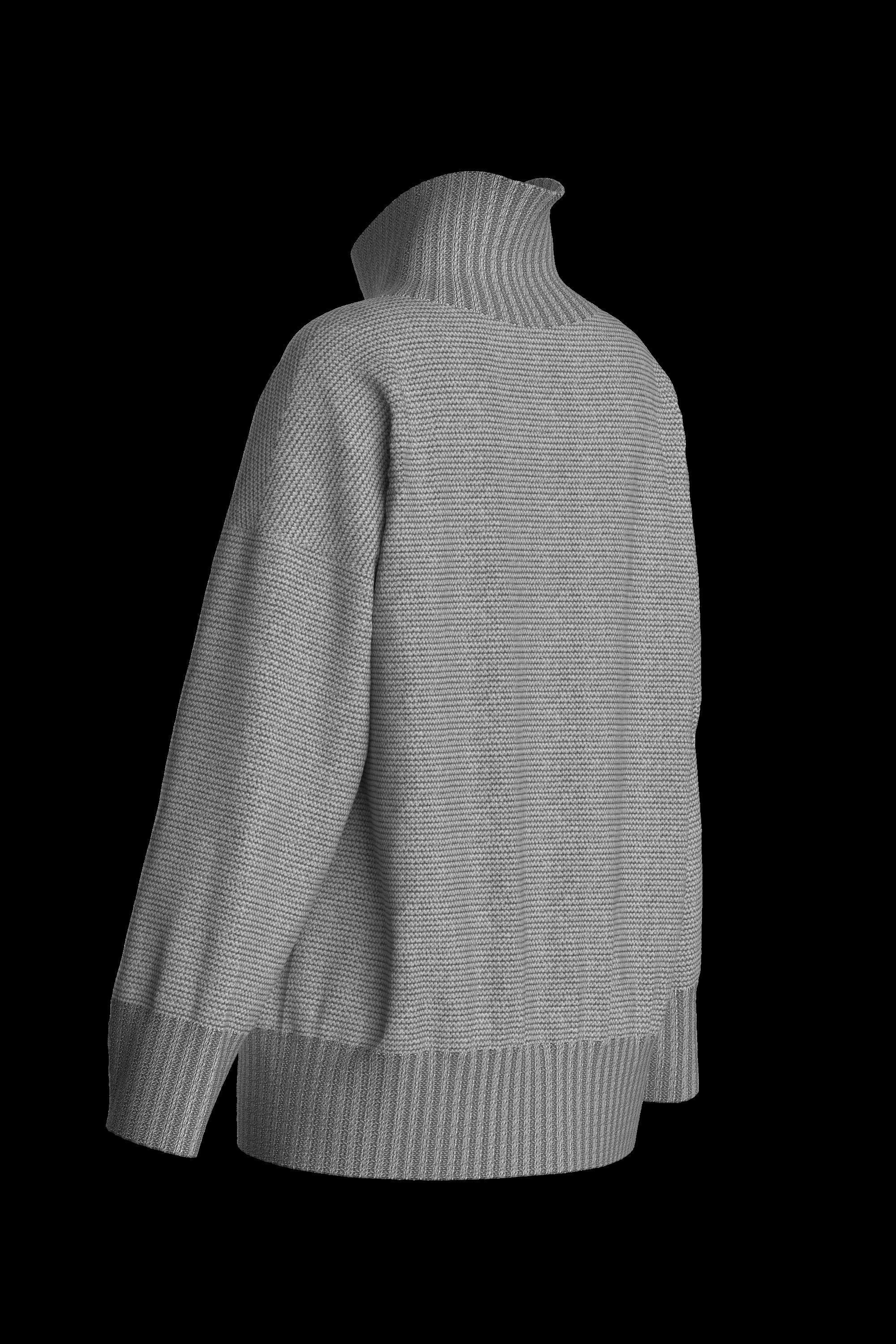 Female knit long sleeve  3D model_9