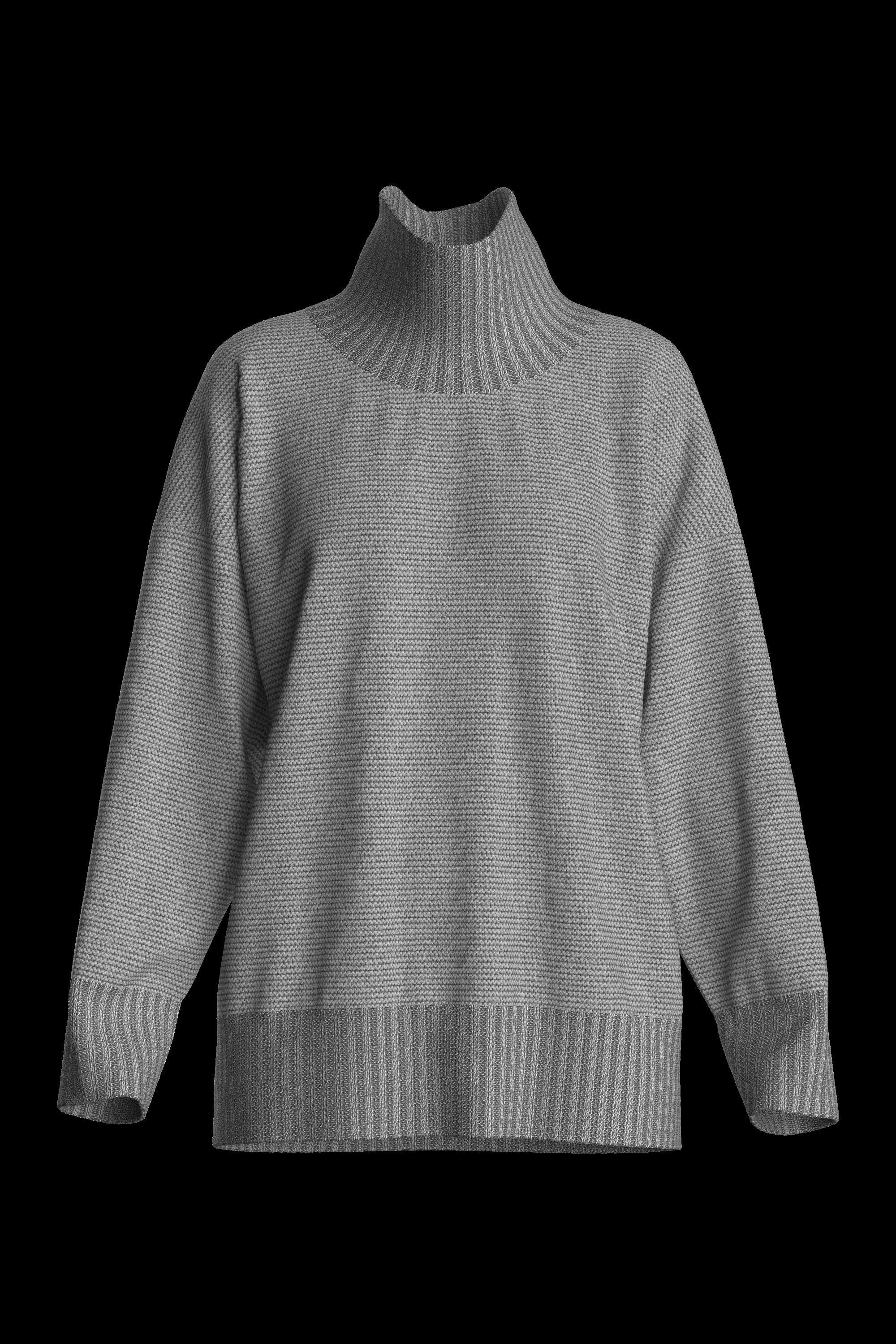 Female knit long sleeve  3D model_7