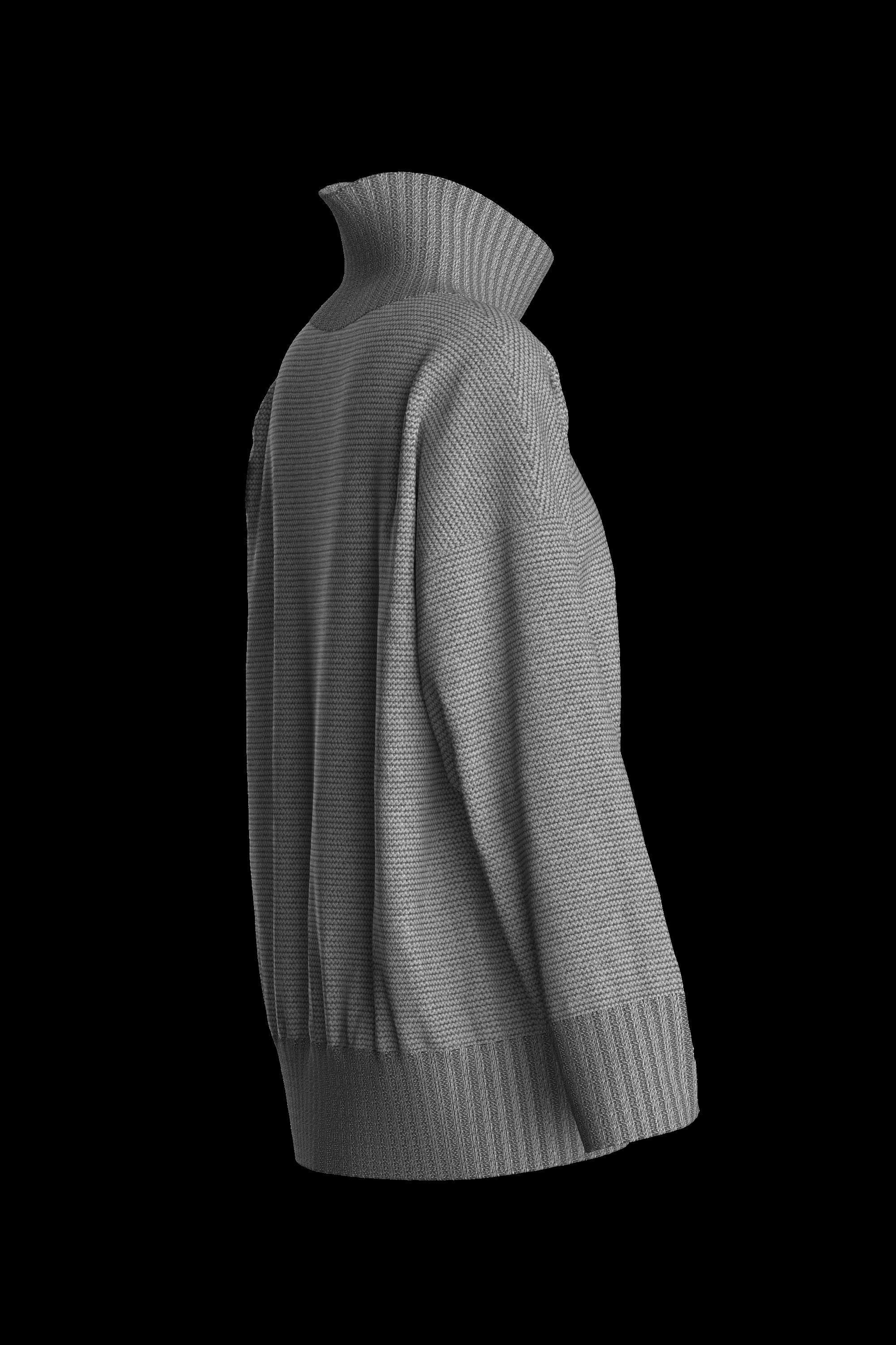 Female knit long sleeve  3D model_18