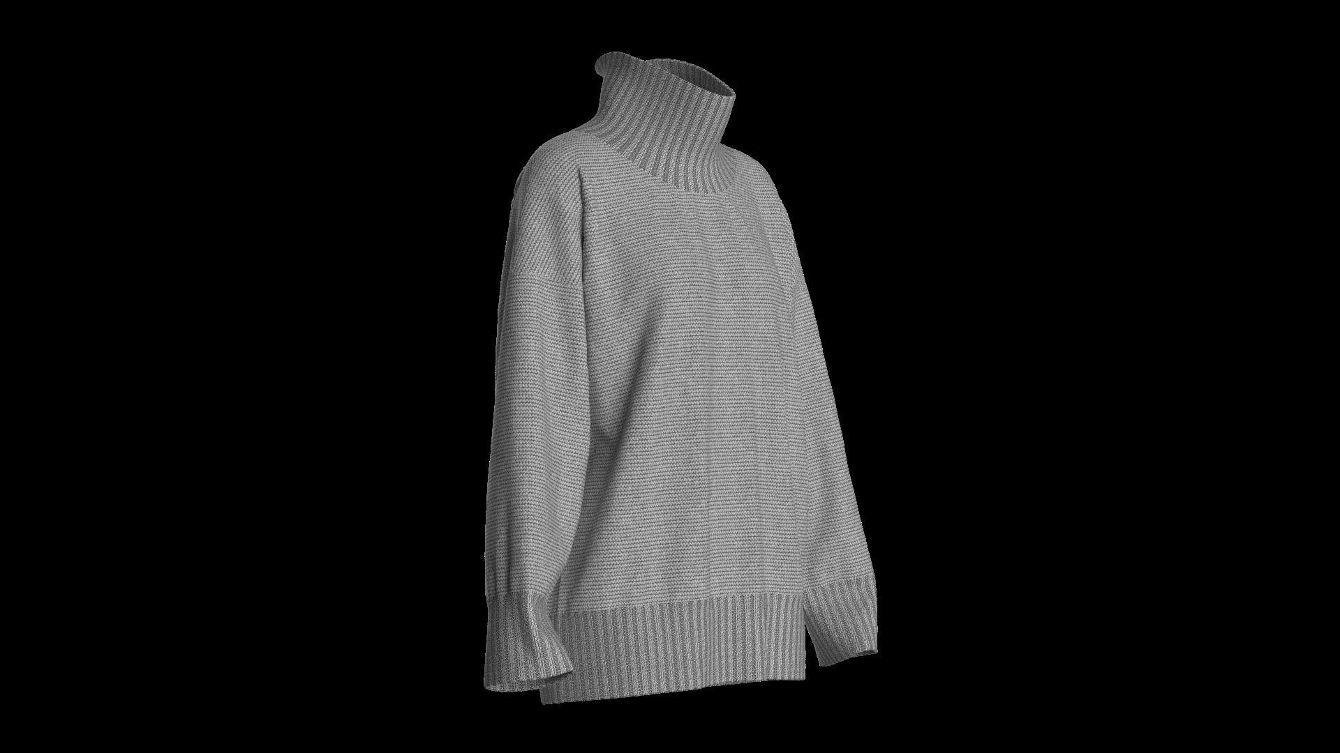 Female knit long sleeve  3D model_2