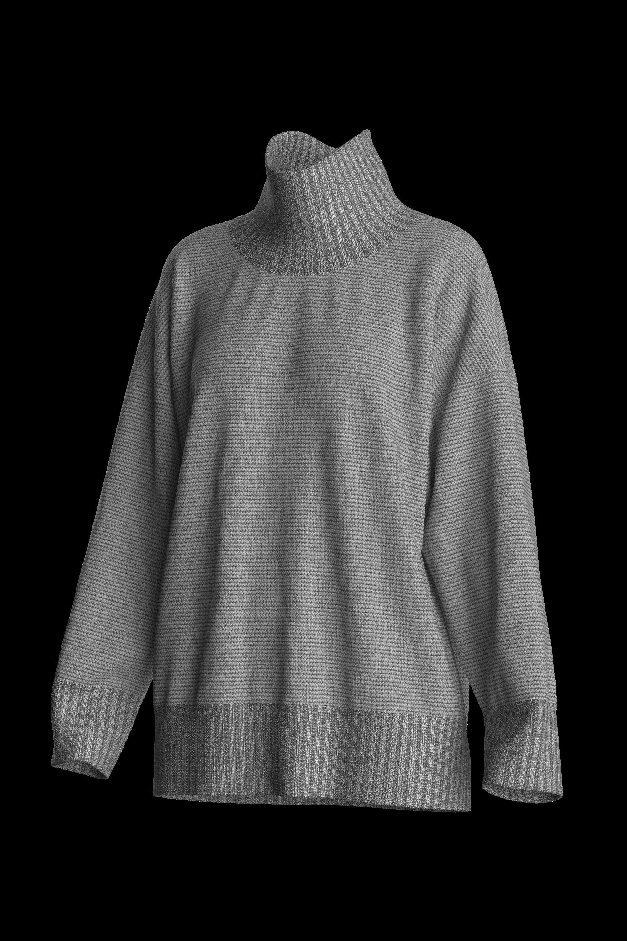 Female knit long sleeve  3D model_14
