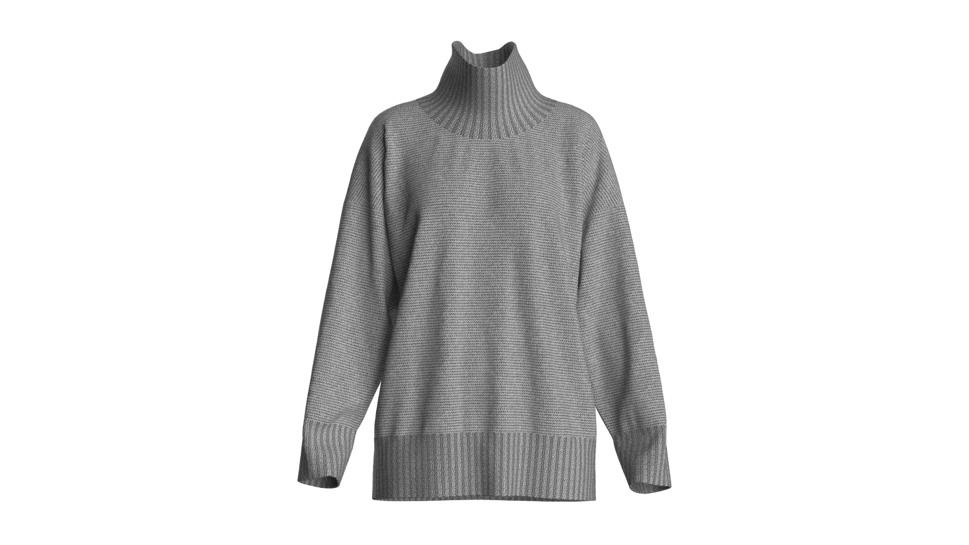 Female knit long sleeve  3D model_0