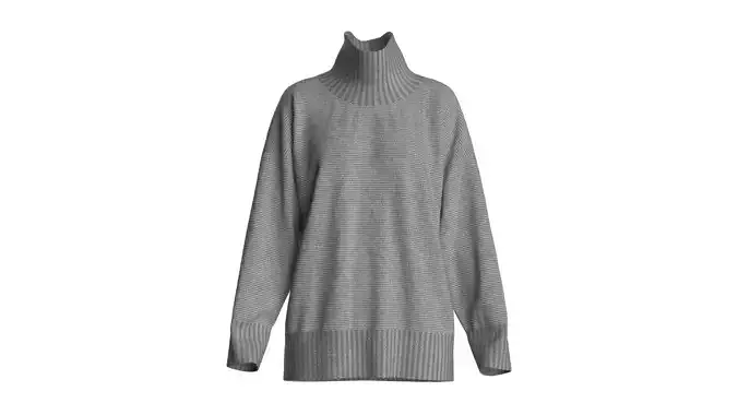 Female knit long sleeve  3D model