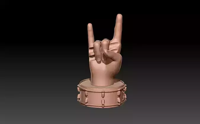 The drumstick holder hand 16mm - Drum Base 3D print model