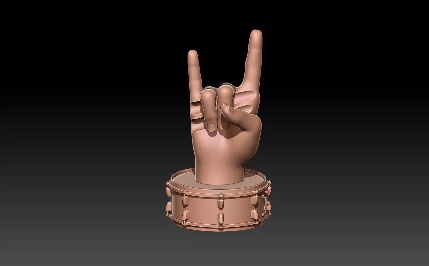 The drumstick holder hand 16mm - Drum Base 3D print model_0