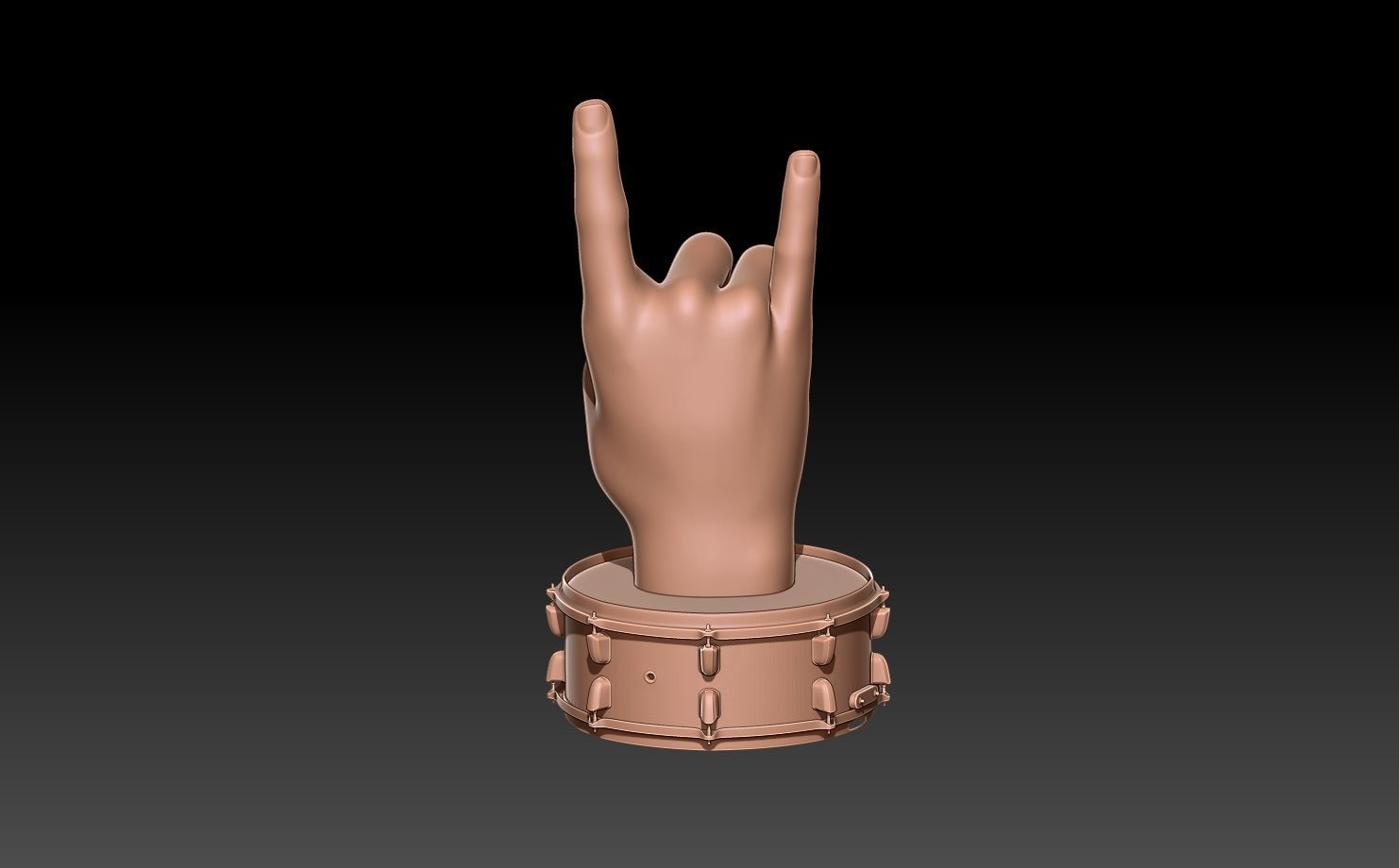 The drumstick holder hand 16mm - Drum Base 3D print model_2