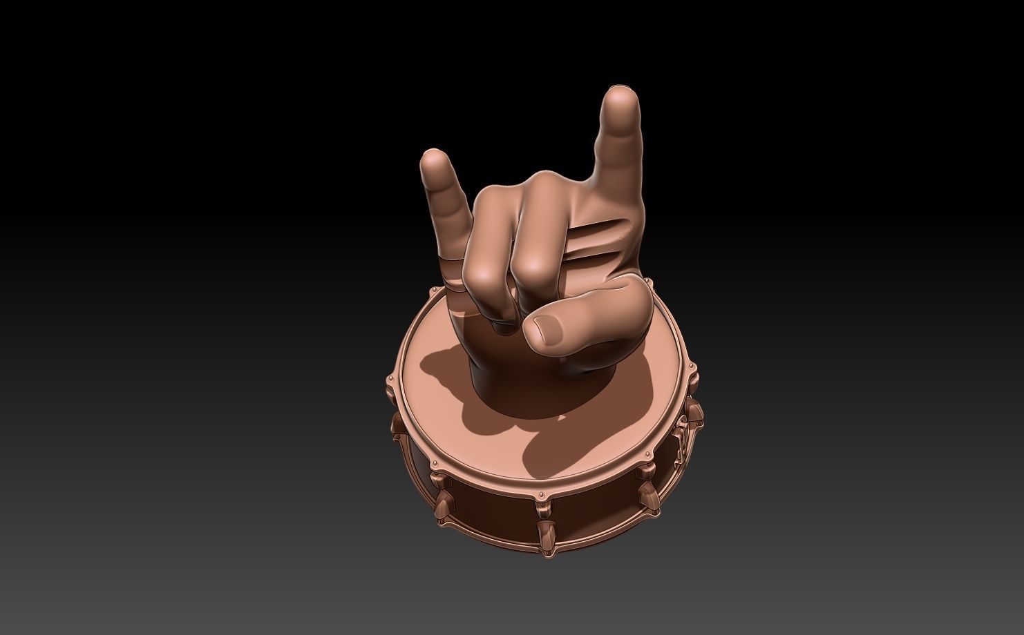 The drumstick holder hand 16mm - Drum Base 3D print model_3