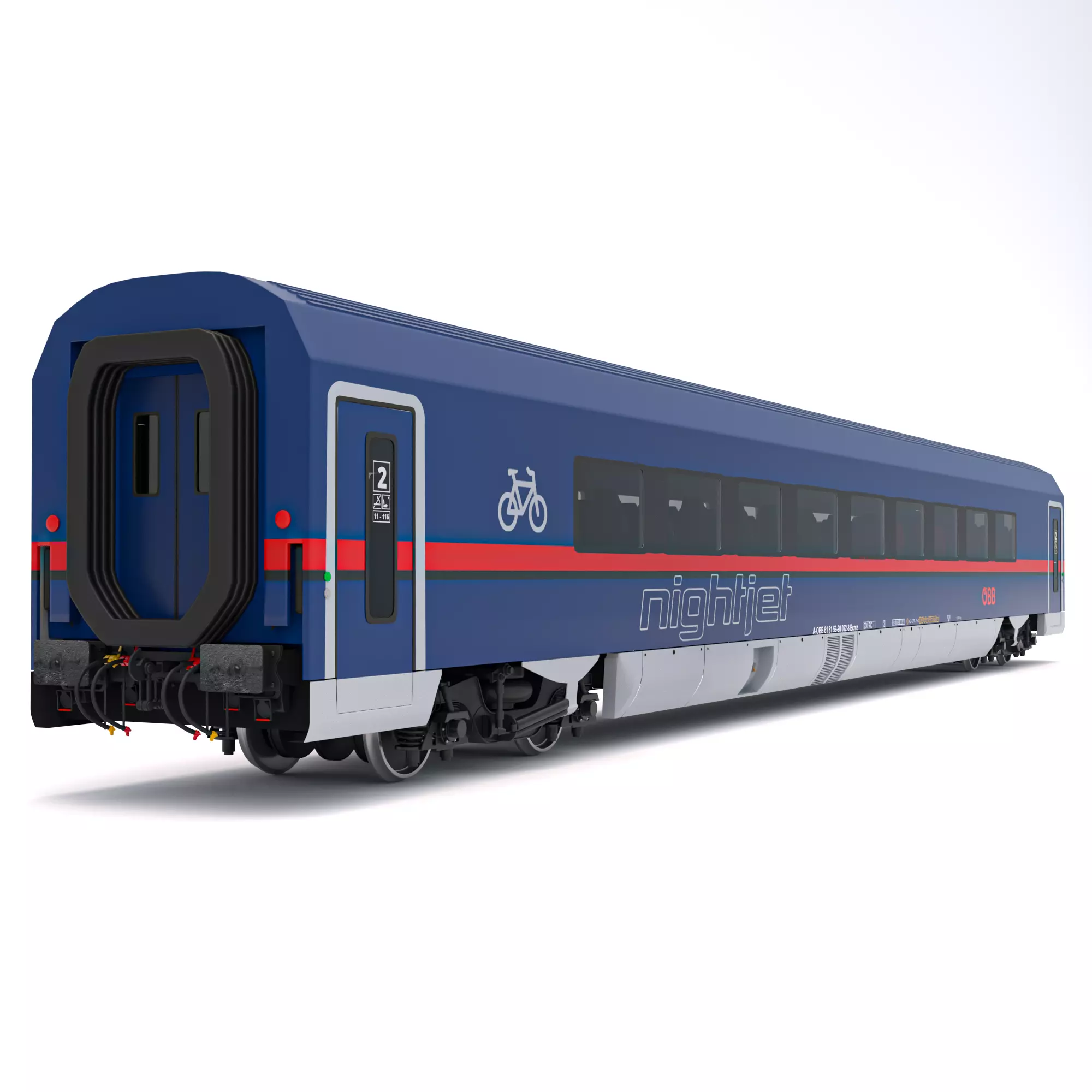 Ampz Rail Wagon OBB Nightjet 2 3D model