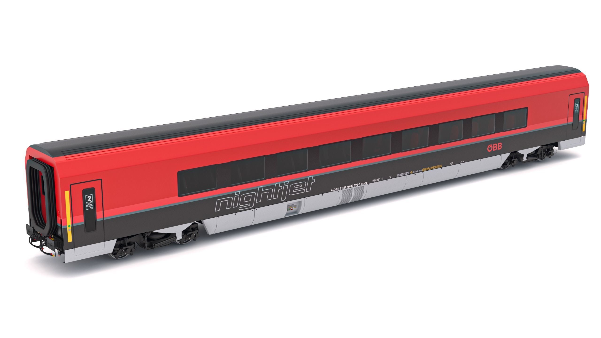 Ampz Rail Wagon OBB Nightjet 3 3D model_3