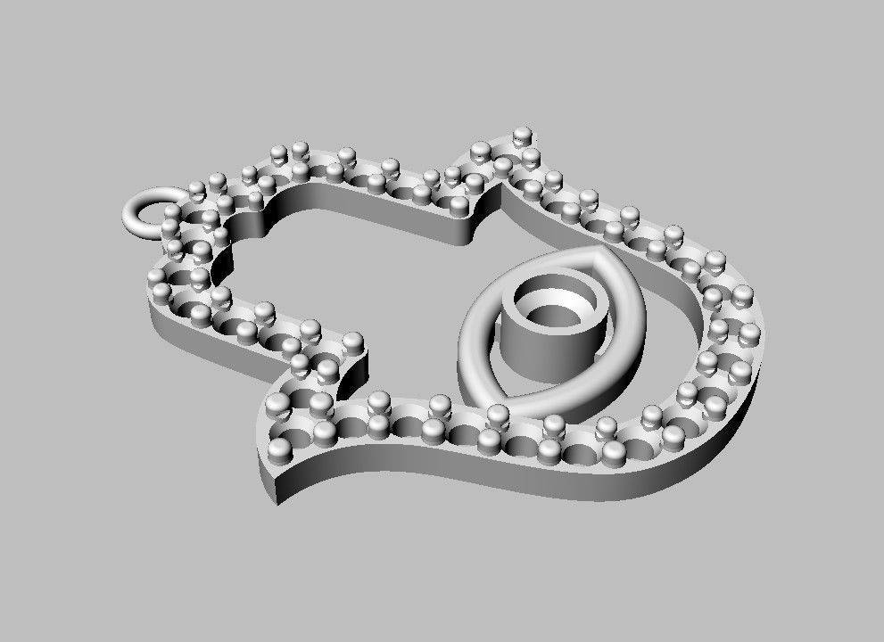 Hamsa Pendant - 25mm 3D print model_16