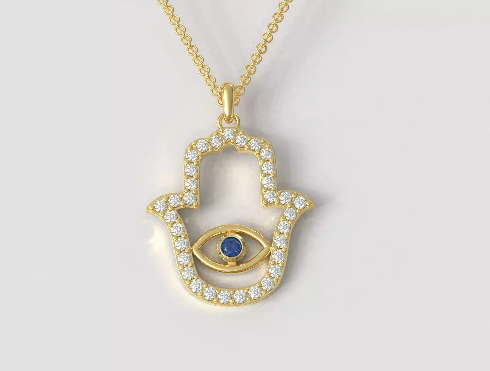 Hamsa Pendant - 25mm 3D print model_0