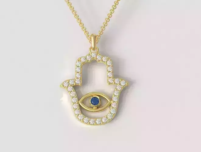 Hamsa Pendant - 25mm 3D print model