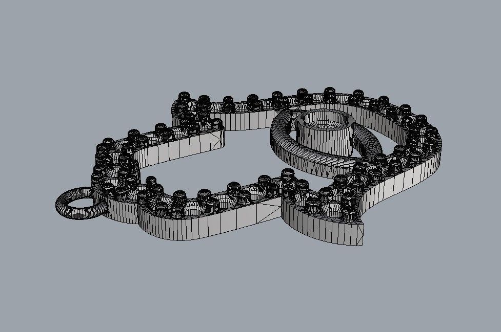 Hamsa Pendant - 25mm 3D print model_13