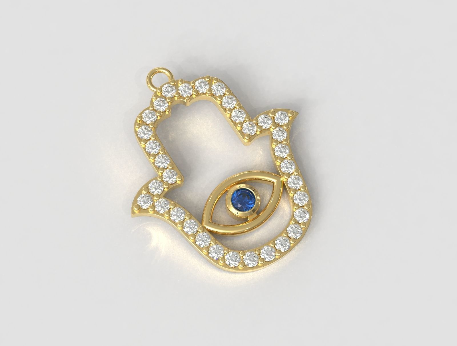 Hamsa Pendant - 25mm 3D print model_2