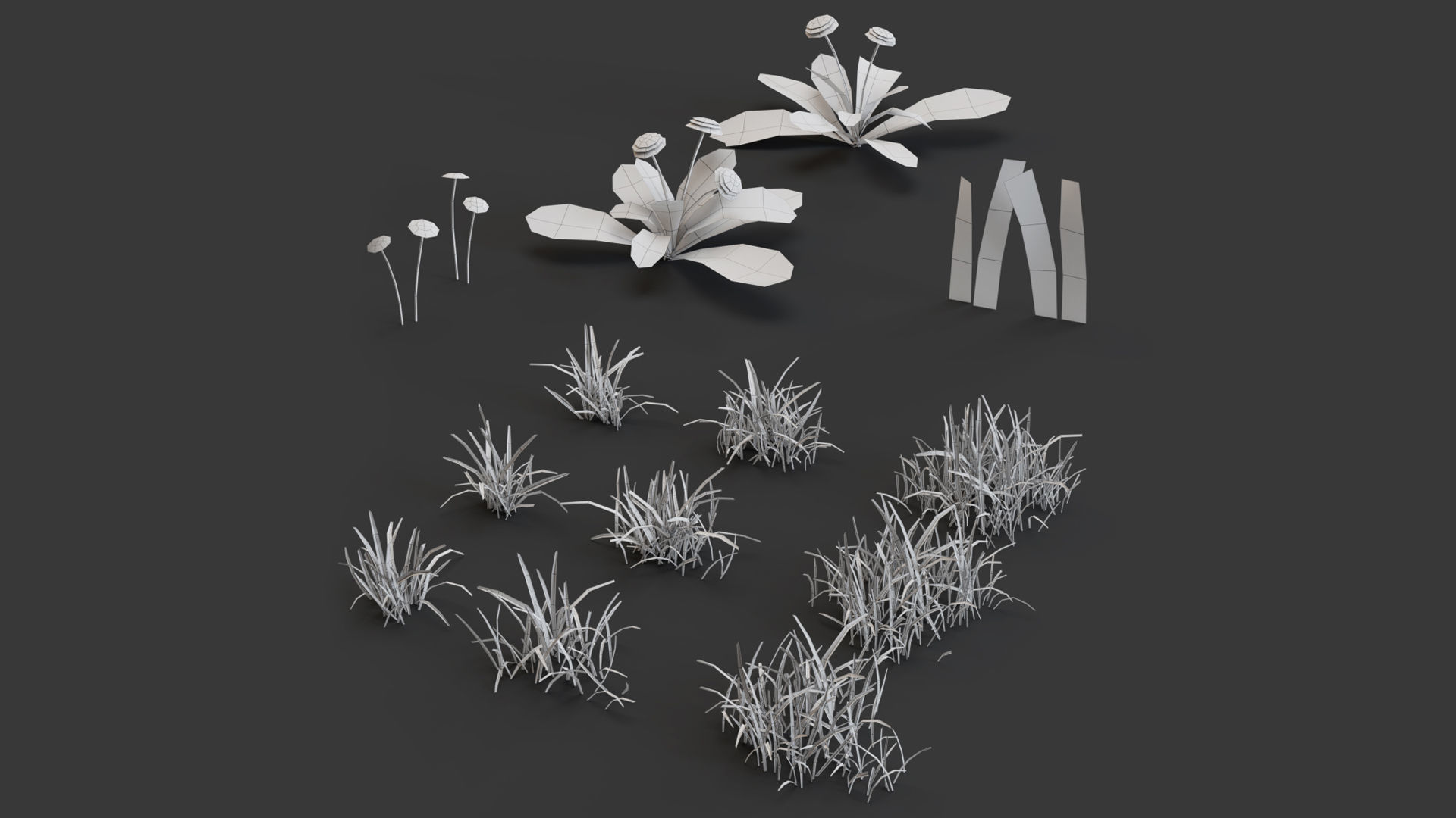 Grass for mountainous terrain 3D model_10