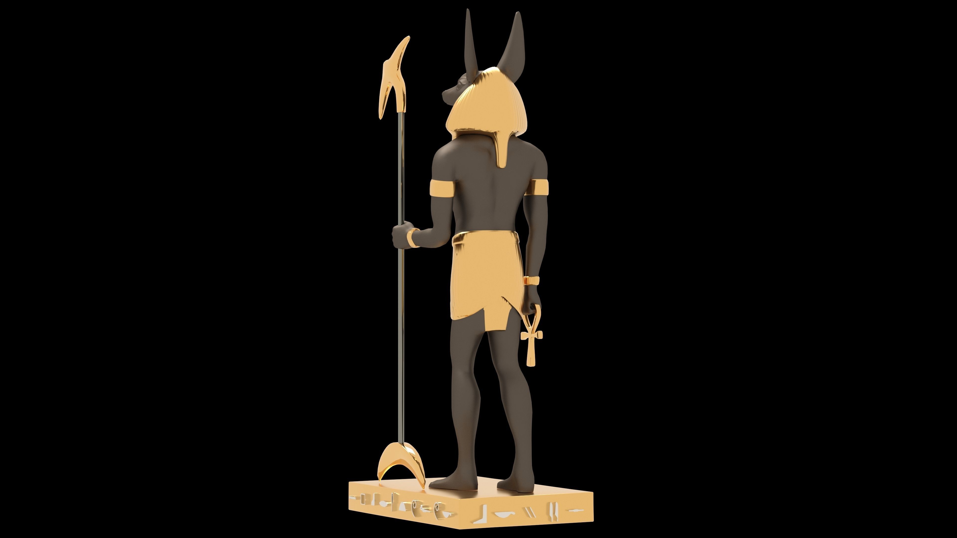 Ancient Egyptian God Anubis 4K Low-poly 3D model_4
