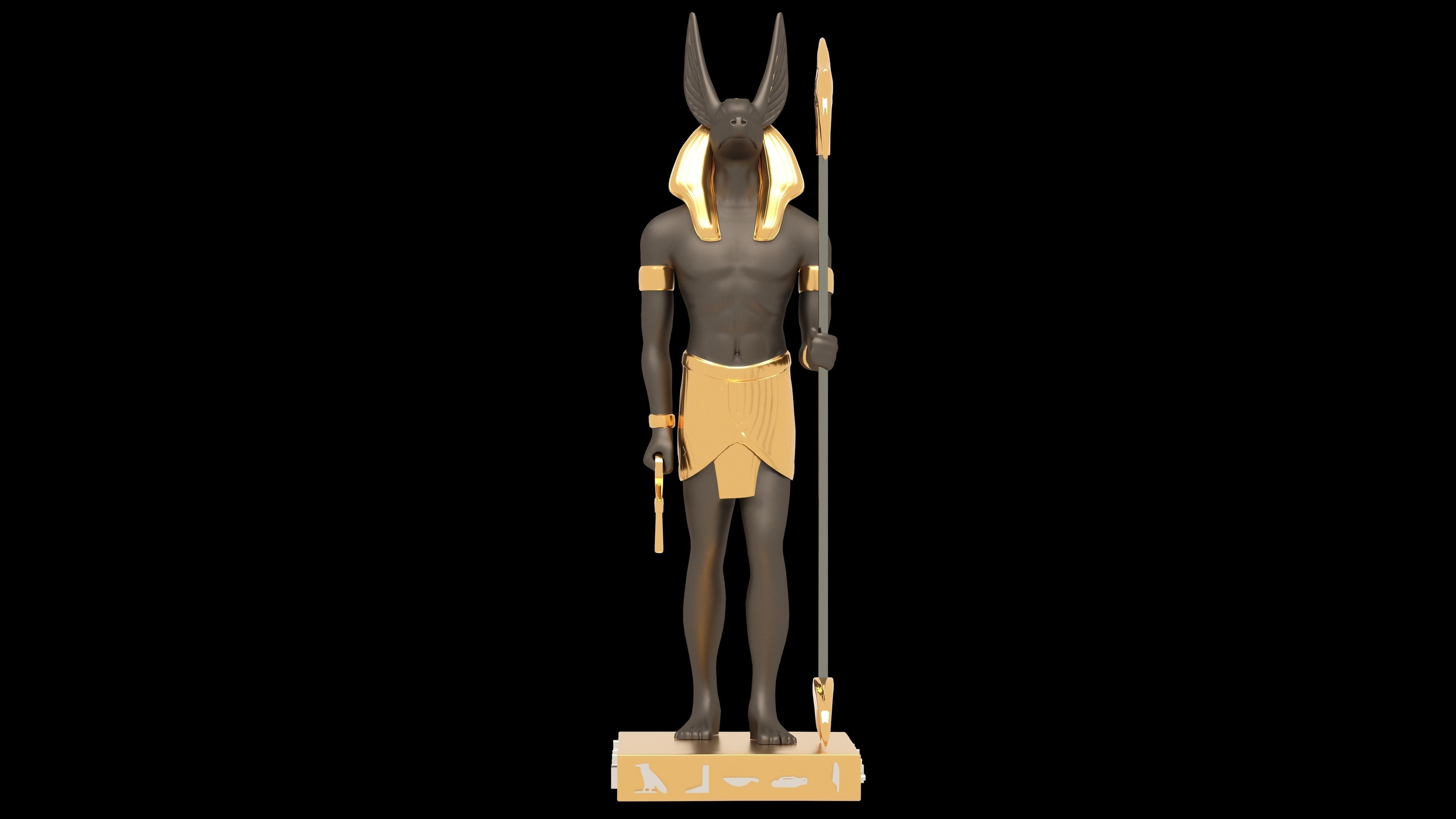 Ancient Egyptian God Anubis 4K Low-poly 3D model_2
