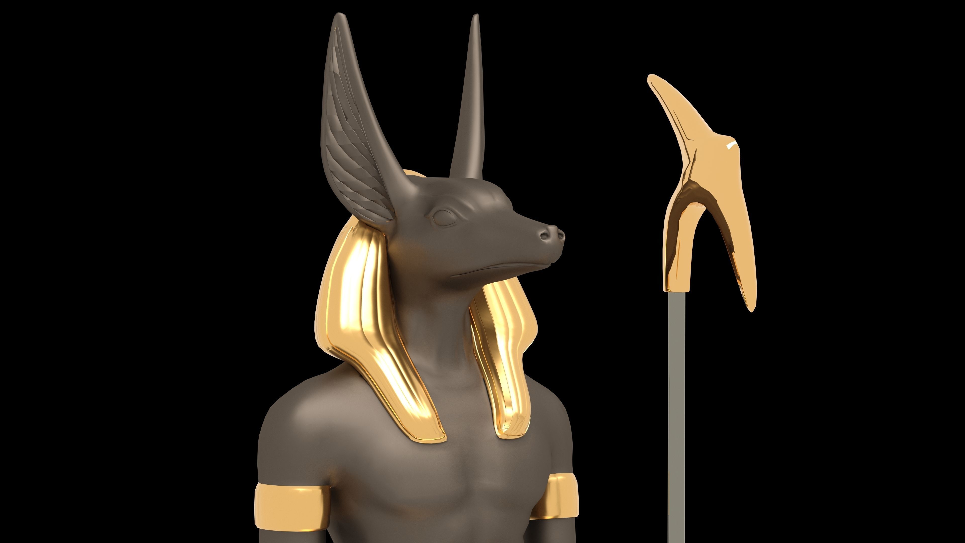 Ancient Egyptian God Anubis 4K Low-poly 3D model_1