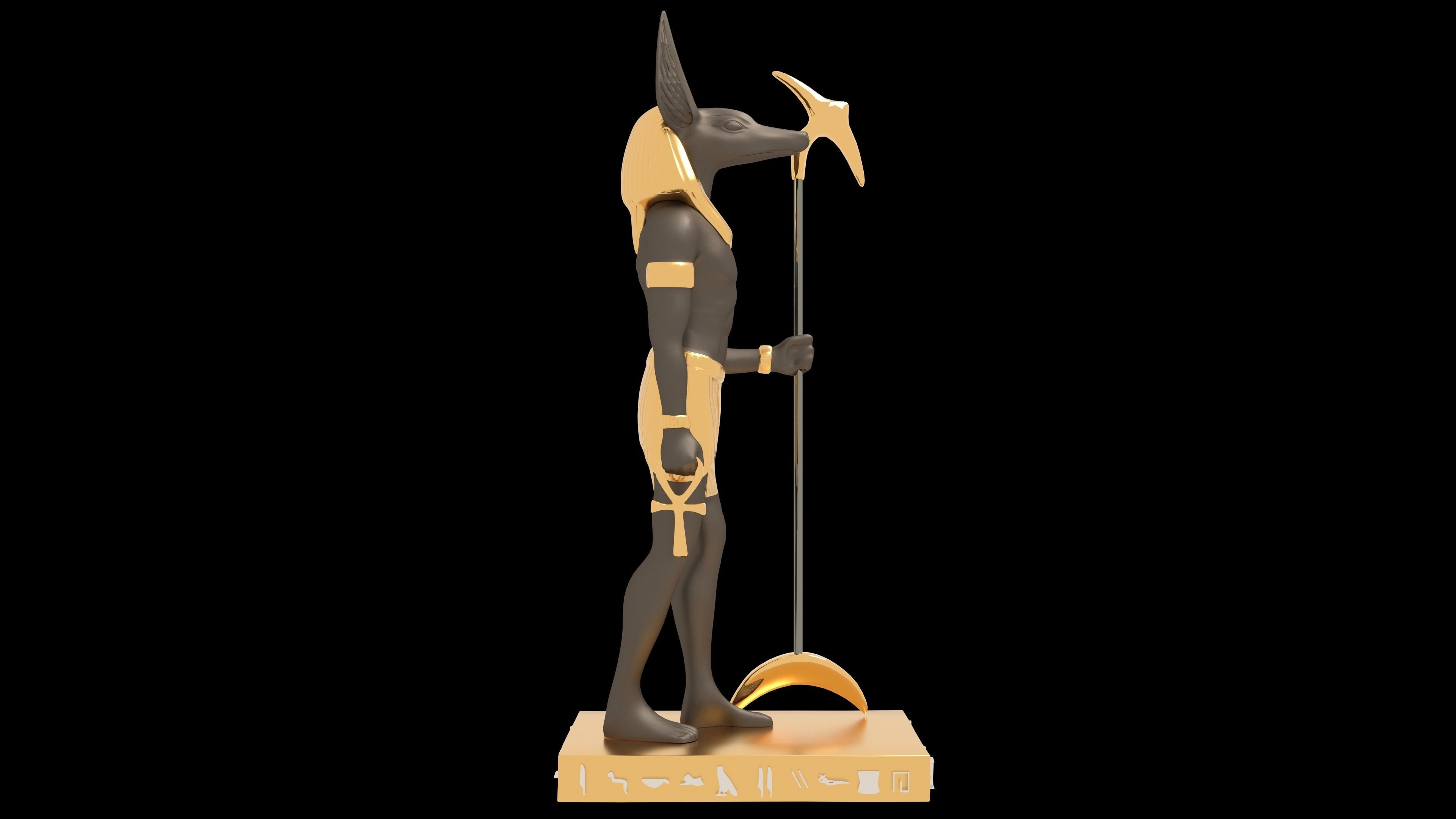 Ancient Egyptian God Anubis 4K Low-poly 3D model_8