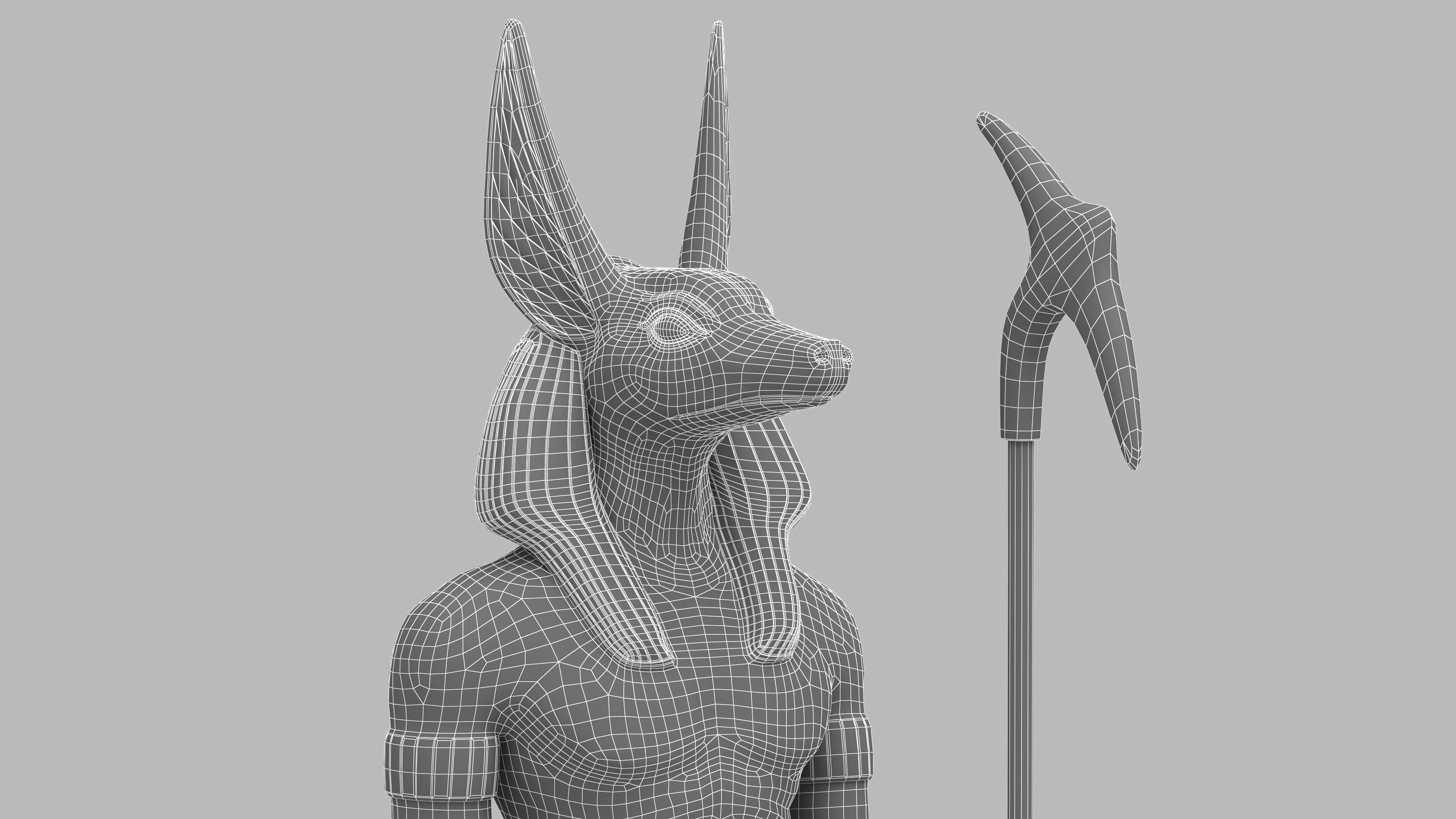 Ancient Egyptian God Anubis 4K Low-poly 3D model_14