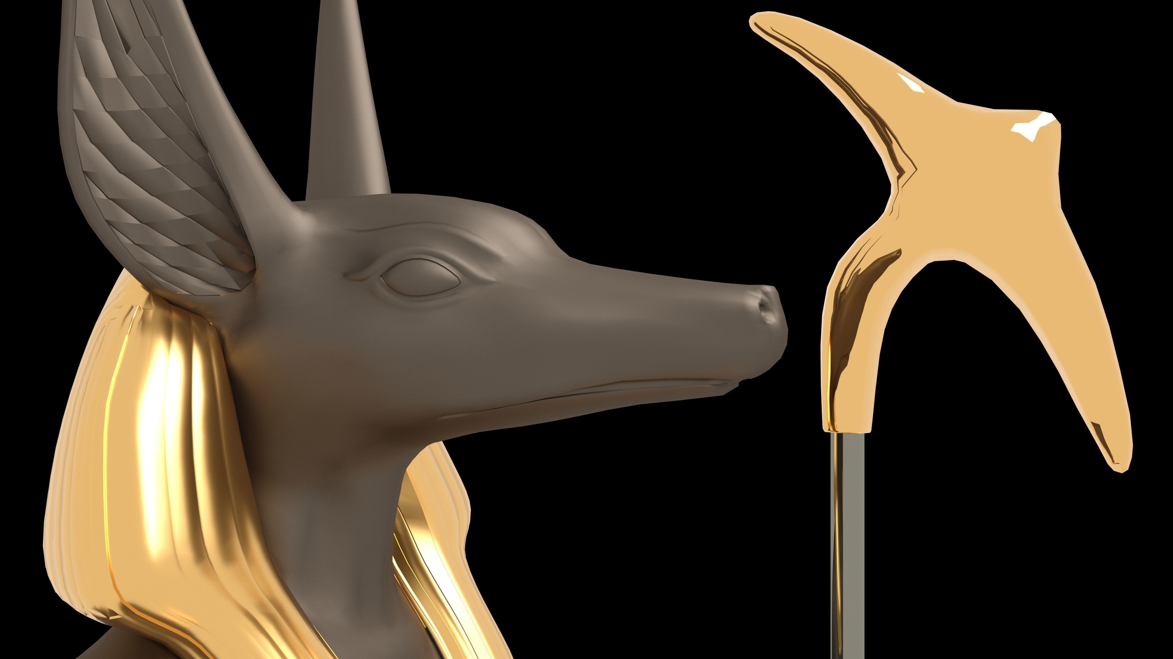 Ancient Egyptian God Anubis 4K Low-poly 3D model_6