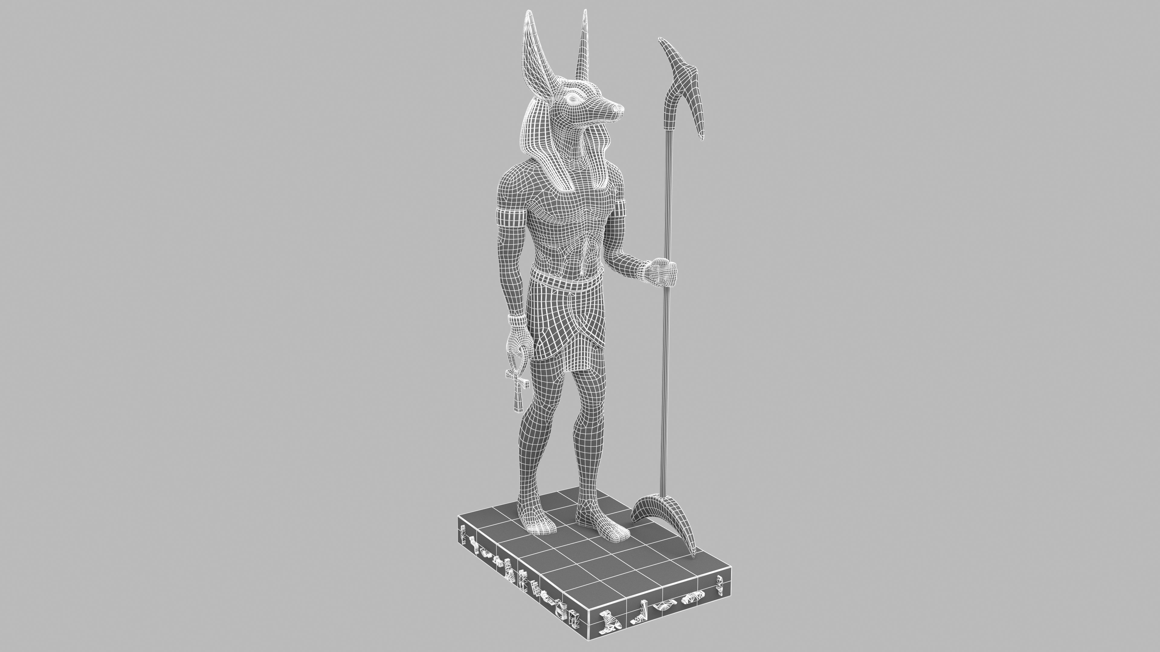 Ancient Egyptian God Anubis 4K Low-poly 3D model_11
