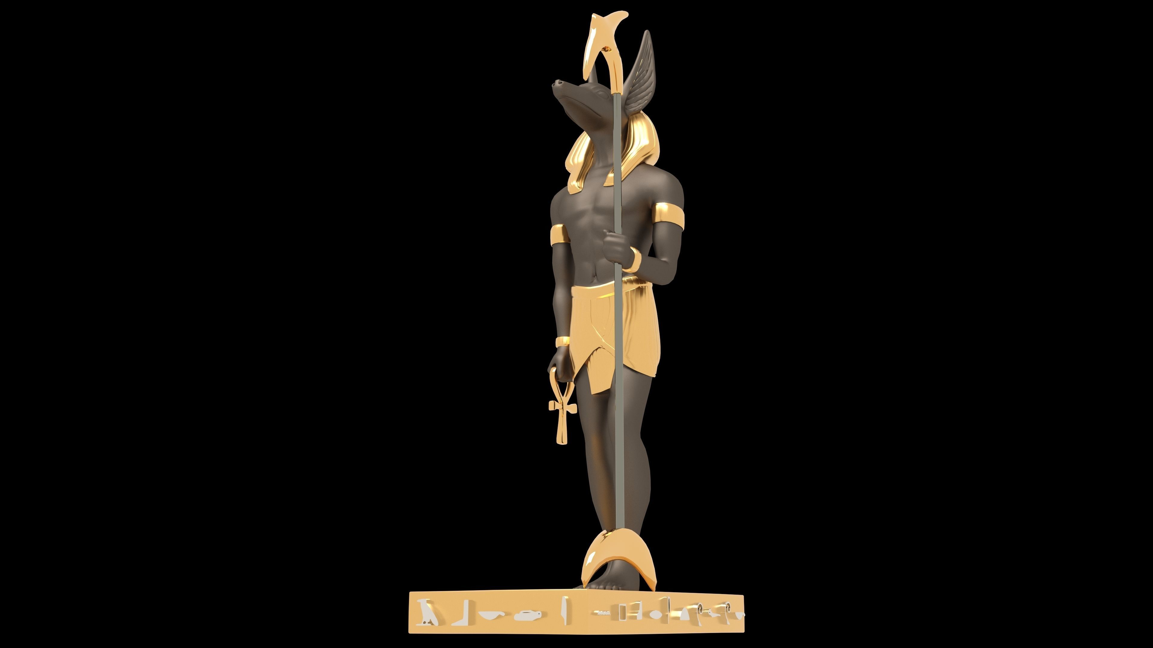 Ancient Egyptian God Anubis 4K Low-poly 3D model_9