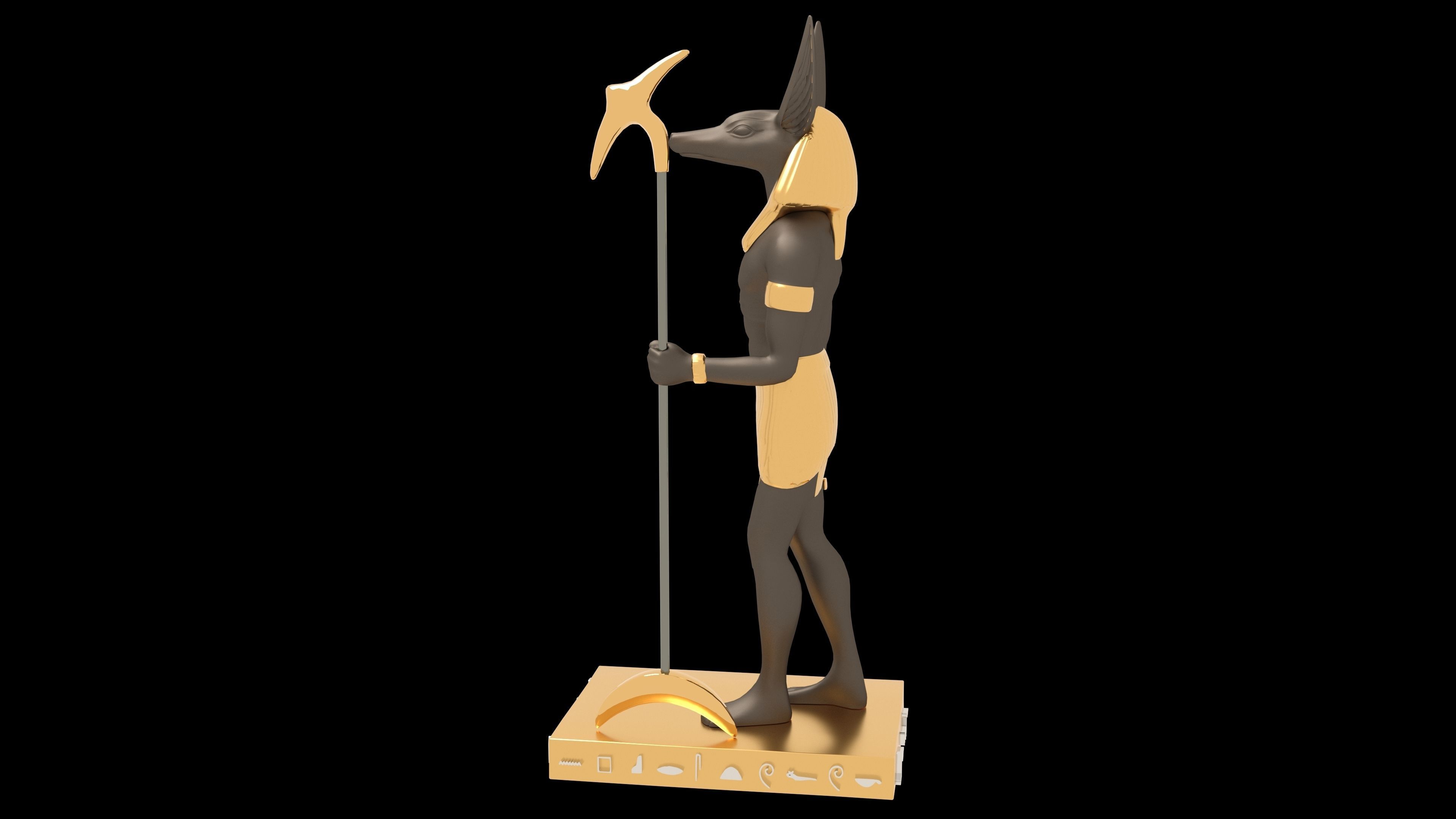Ancient Egyptian God Anubis 4K Low-poly 3D model_10