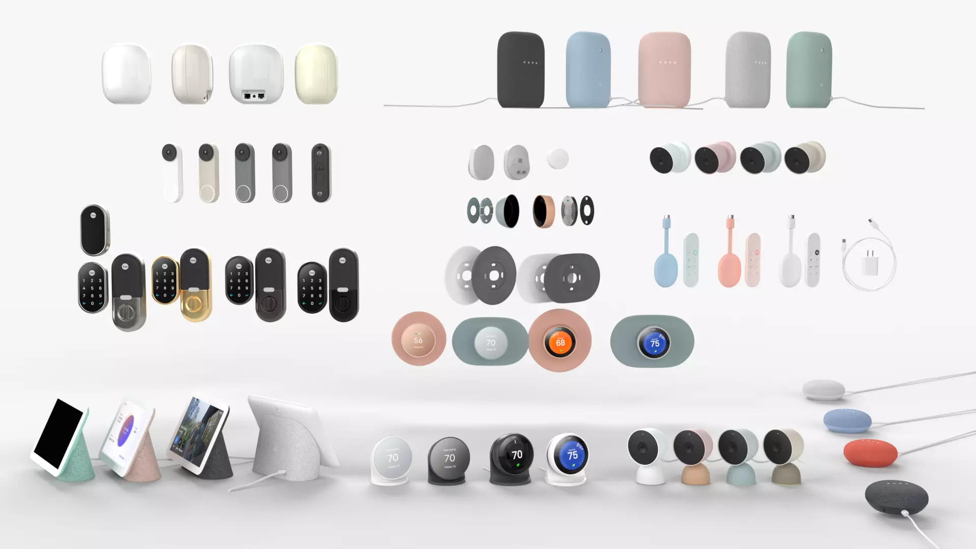 Google Full Smart Home collection All products and colors 3D model_0