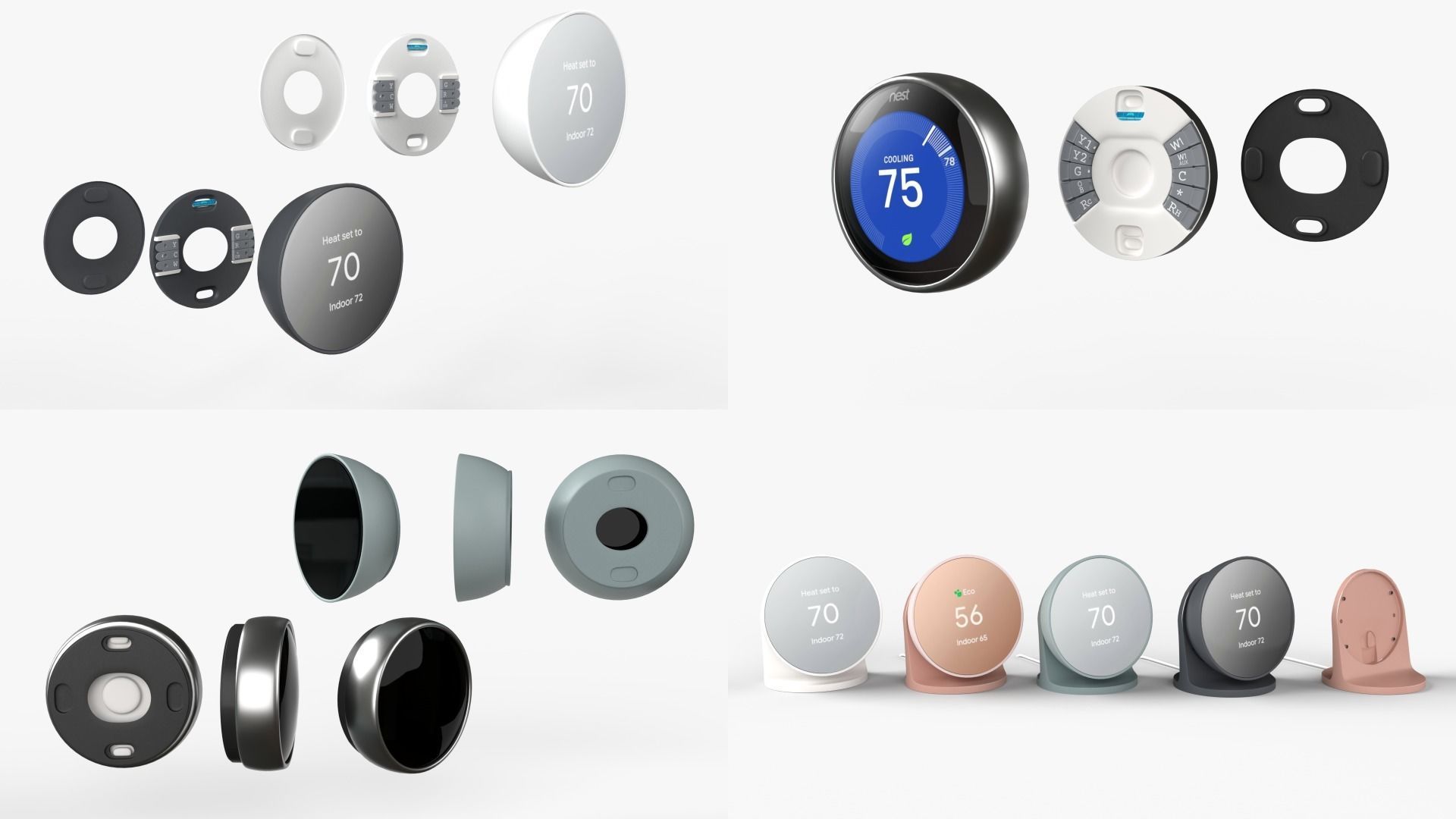 Google Full Smart Home collection All products and colors 3D model_13