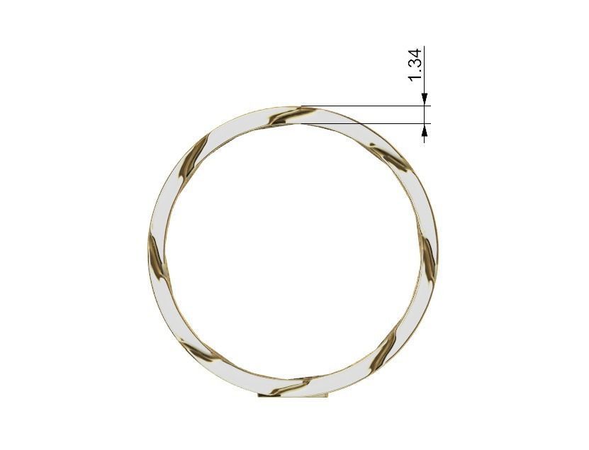 Anel Ring Chain Cuban Gold Silver 3D print model_2