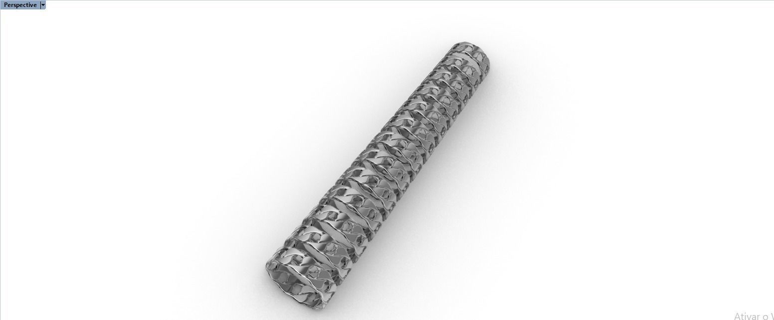 Cuban Link Chain Ring Anel 7mm wide 3D print model_1